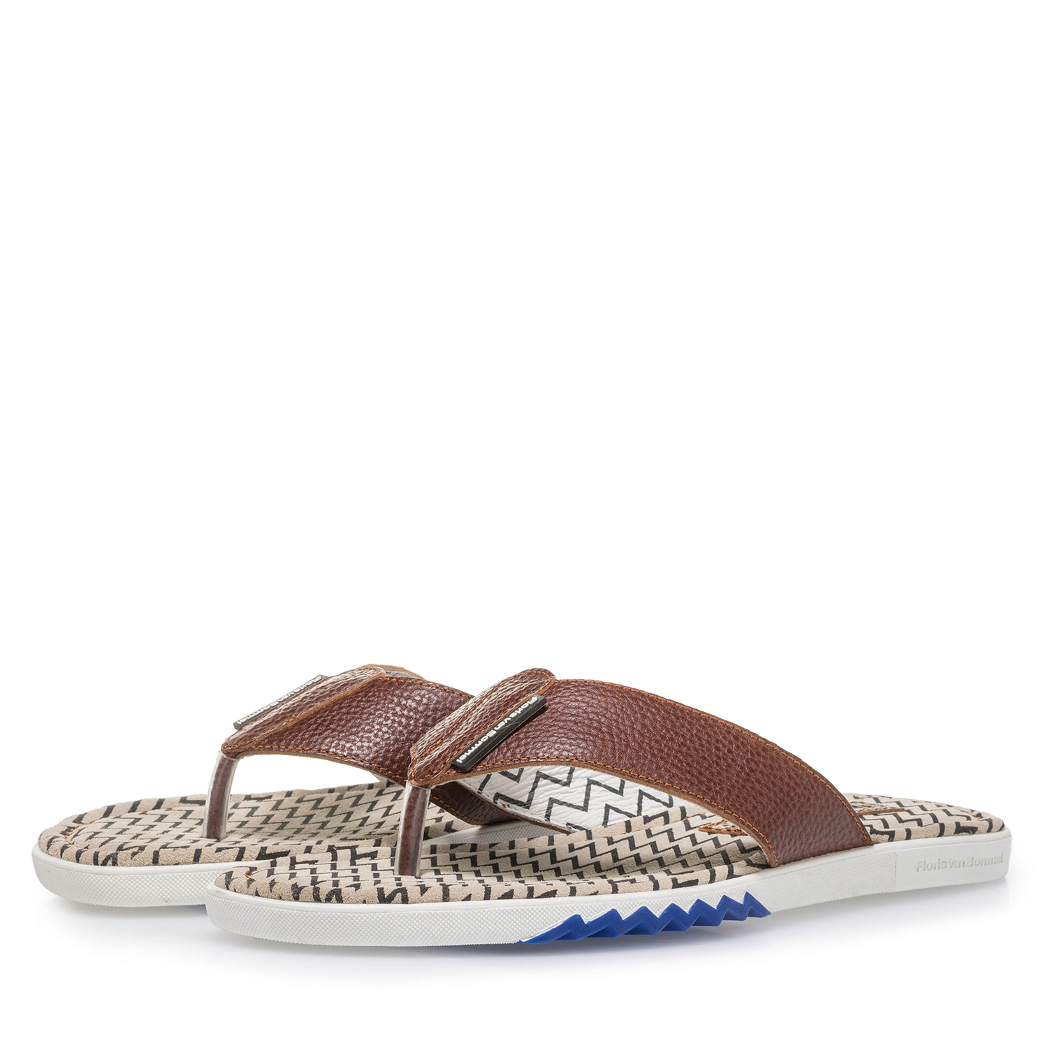 20201/10 - Kalfsleren teenslipper cognac 20201/10 - Kalfsleren teenslipper cognac