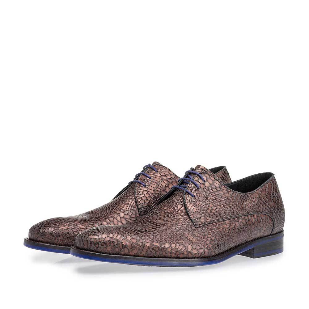 18159/30 - Veterschoen metallic rood 18159/30 - Veterschoen metallic rood