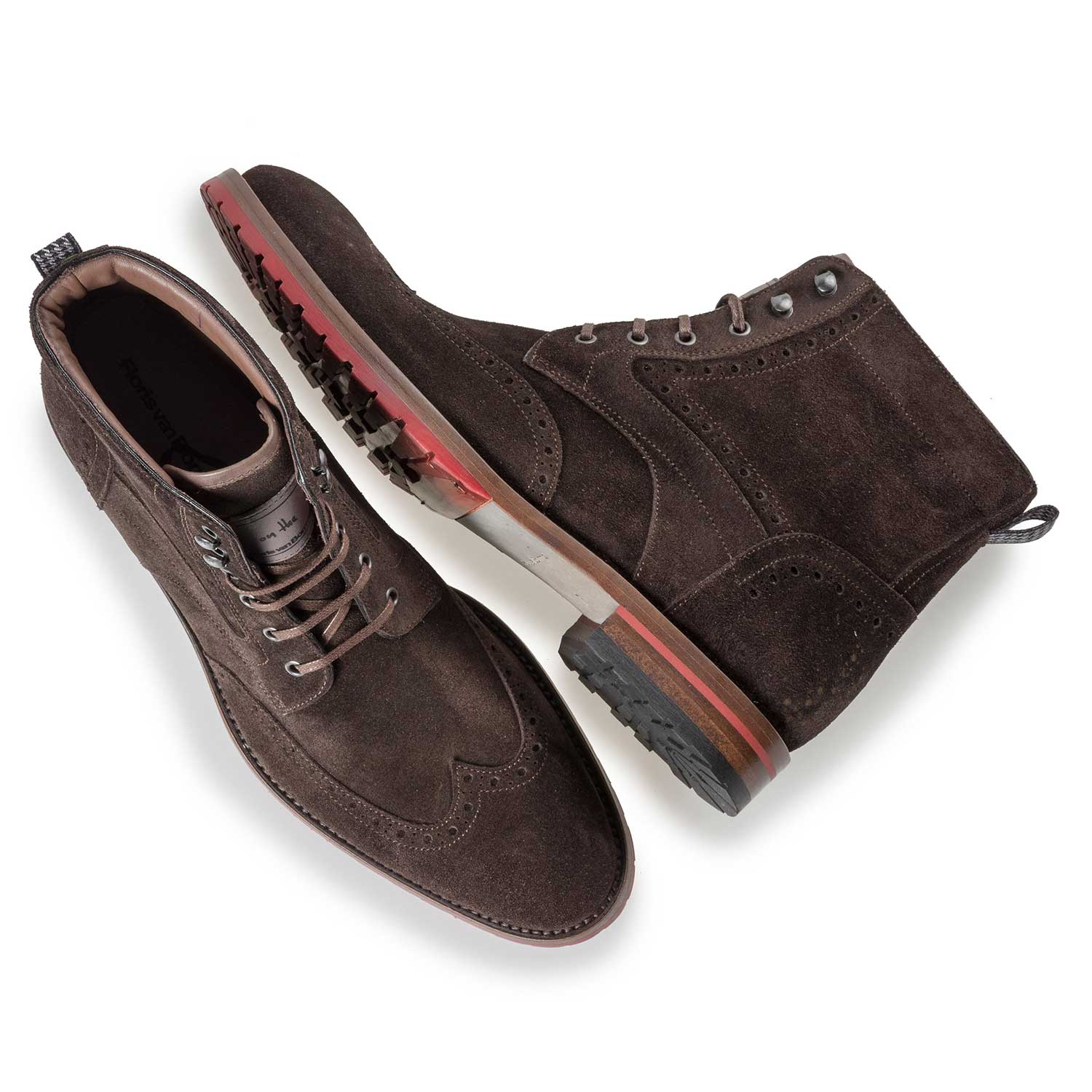 10295/06 - Brown suede leather brogue lace boot 10295/06 - Brown suede leather brogue lace boot