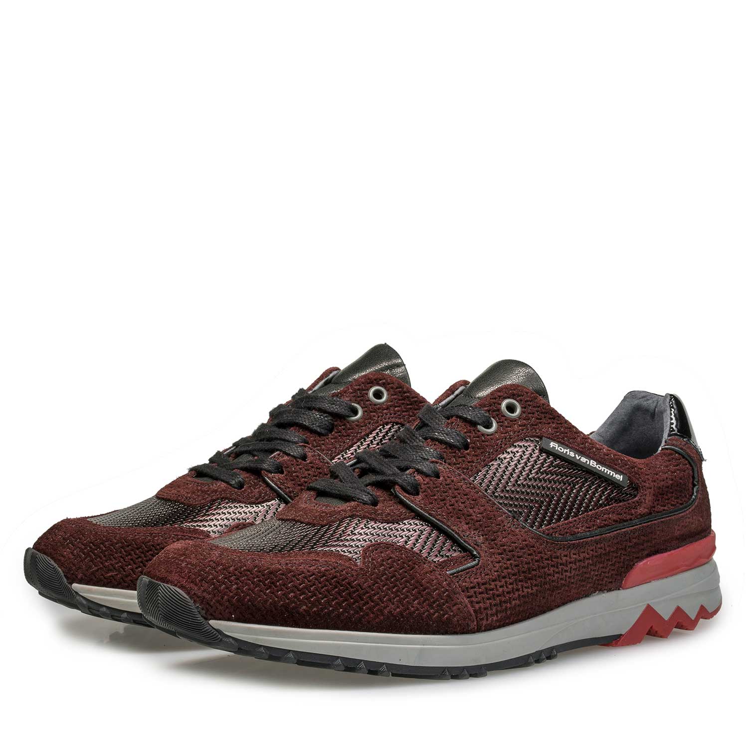 16220/16 - Burgundy red leather sneaker with metallic print 16220/16 - Burgundy red leather sneaker with metallic print