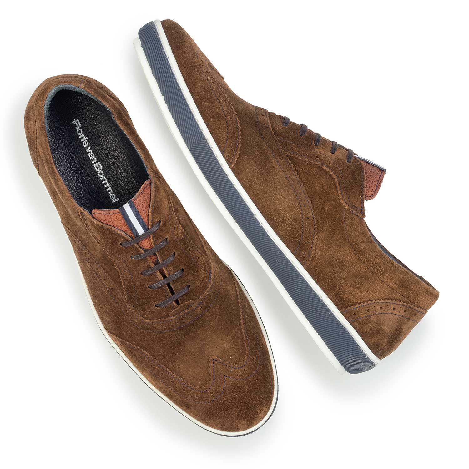 19036/40 - Bruine suède brogue sneaker 19036/40 - Bruine suède brogue sneaker