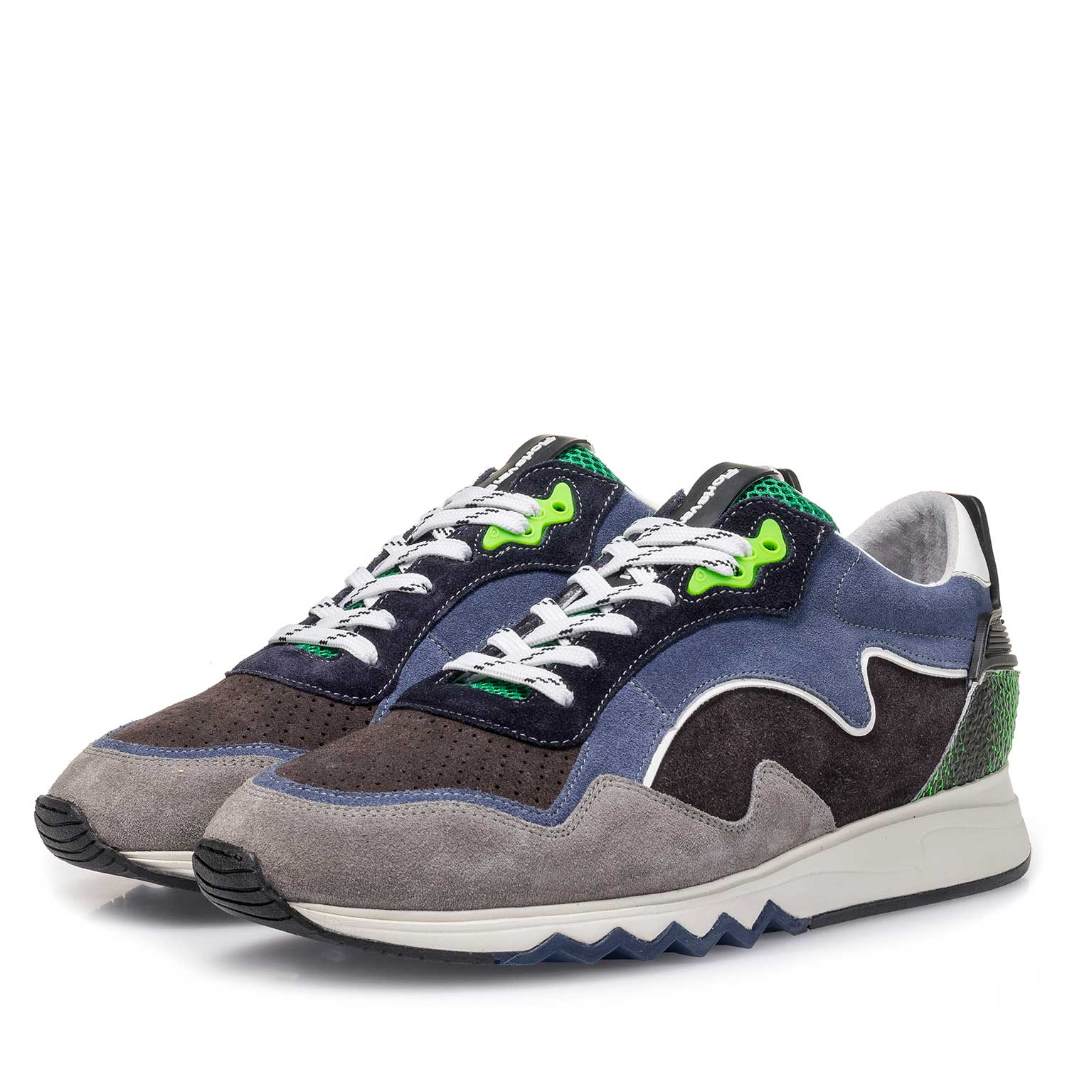 16092/03 - Blue-green suede leather sneaker 16092/03 - Blue-green suede leather sneaker