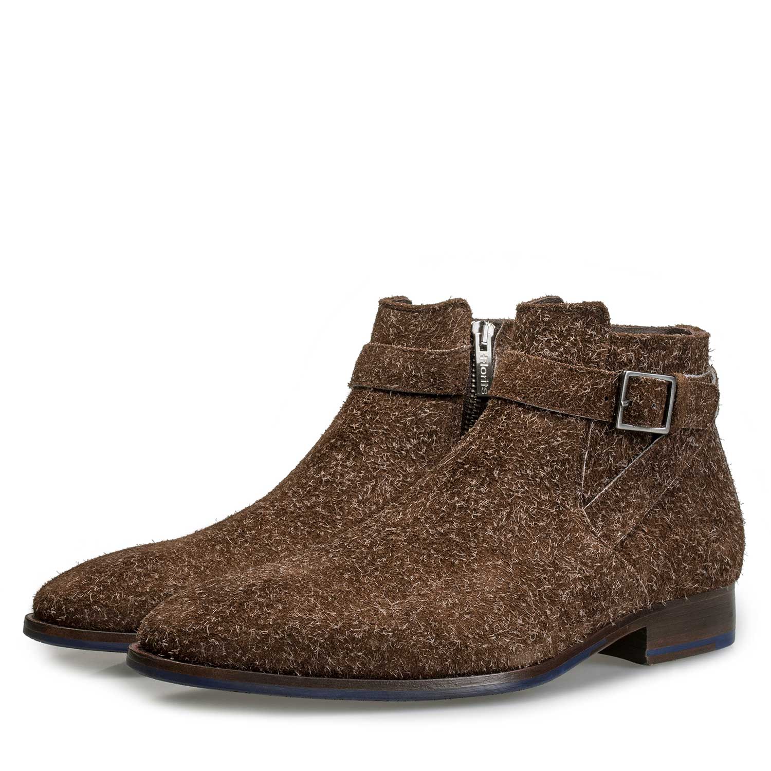 10422/01 - Brown rough suede leather zip ankle boot 10422/01 - Brown rough suede leather zip ankle boot