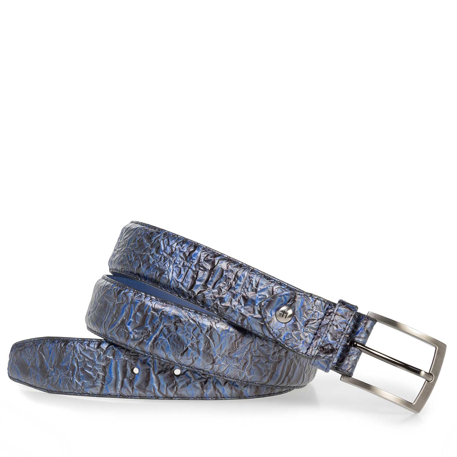 75201/26 - Premium dark blue printed patent leather belt 75201/26 - Premium dark blue printed patent leather belt