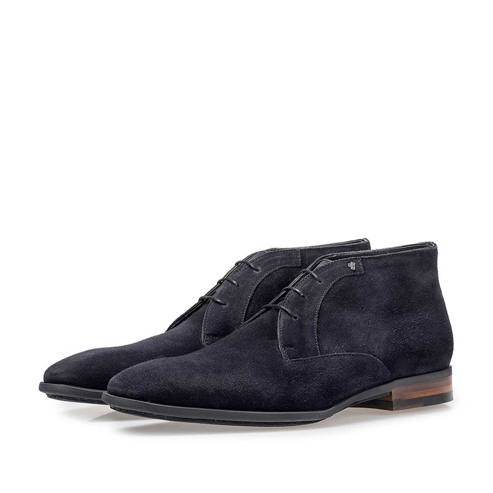 20057/00 - Dark blue suede leather lace shoe 20057/00 - Dark blue suede leather lace shoe
