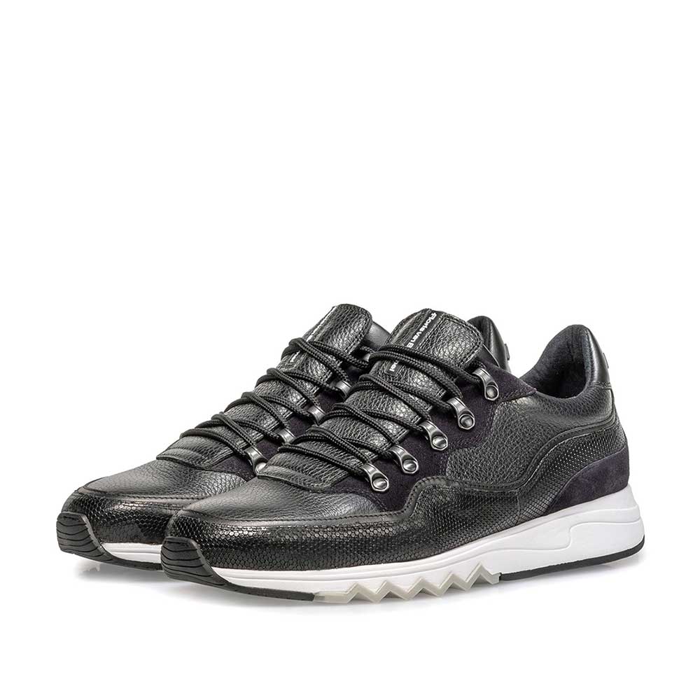 16393/22 - Sneaker leer zwart 16393/22 - Sneaker leer zwart