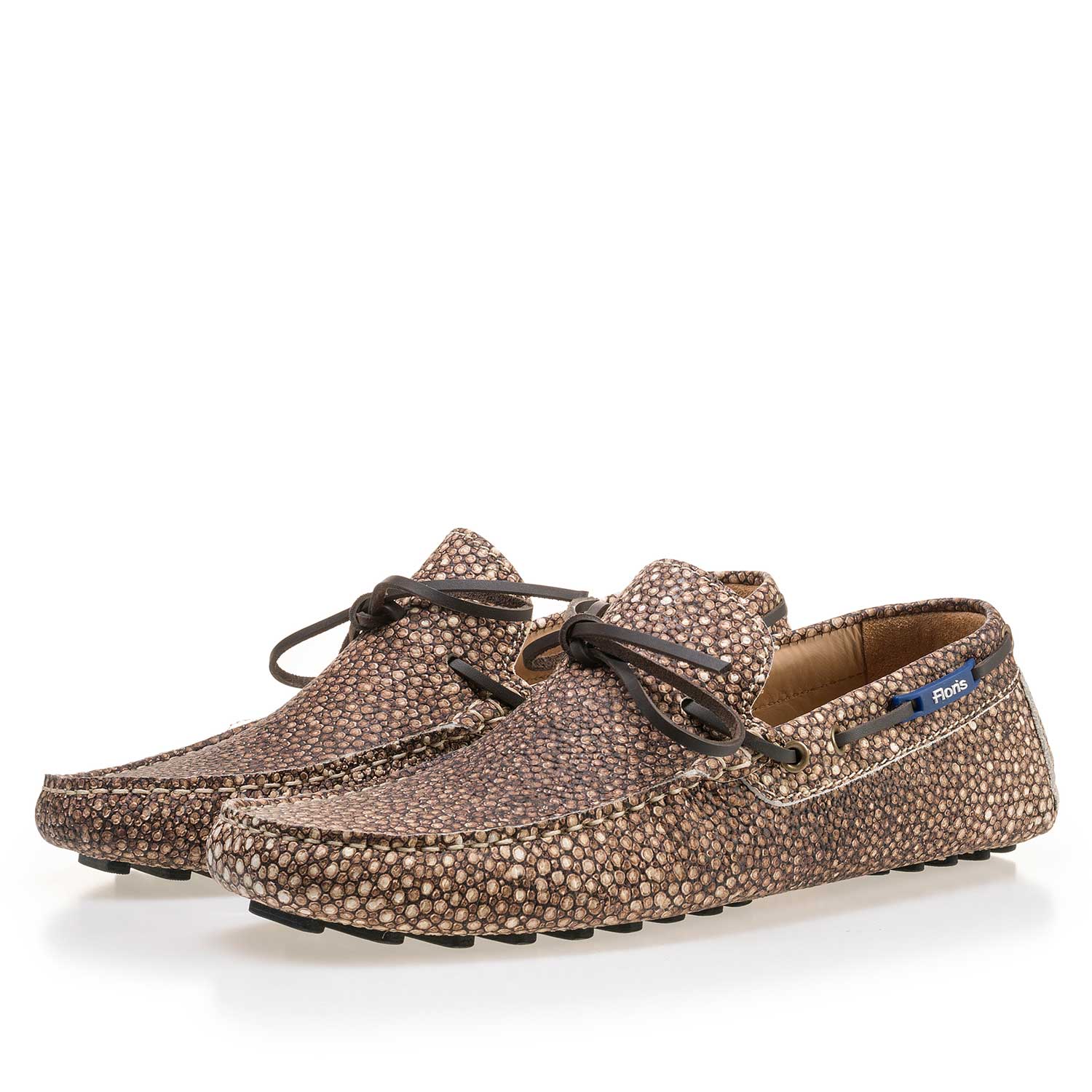 15027/16 - Cognac moccasin with rye pattern 15027/16 - Cognac moccasin with rye pattern