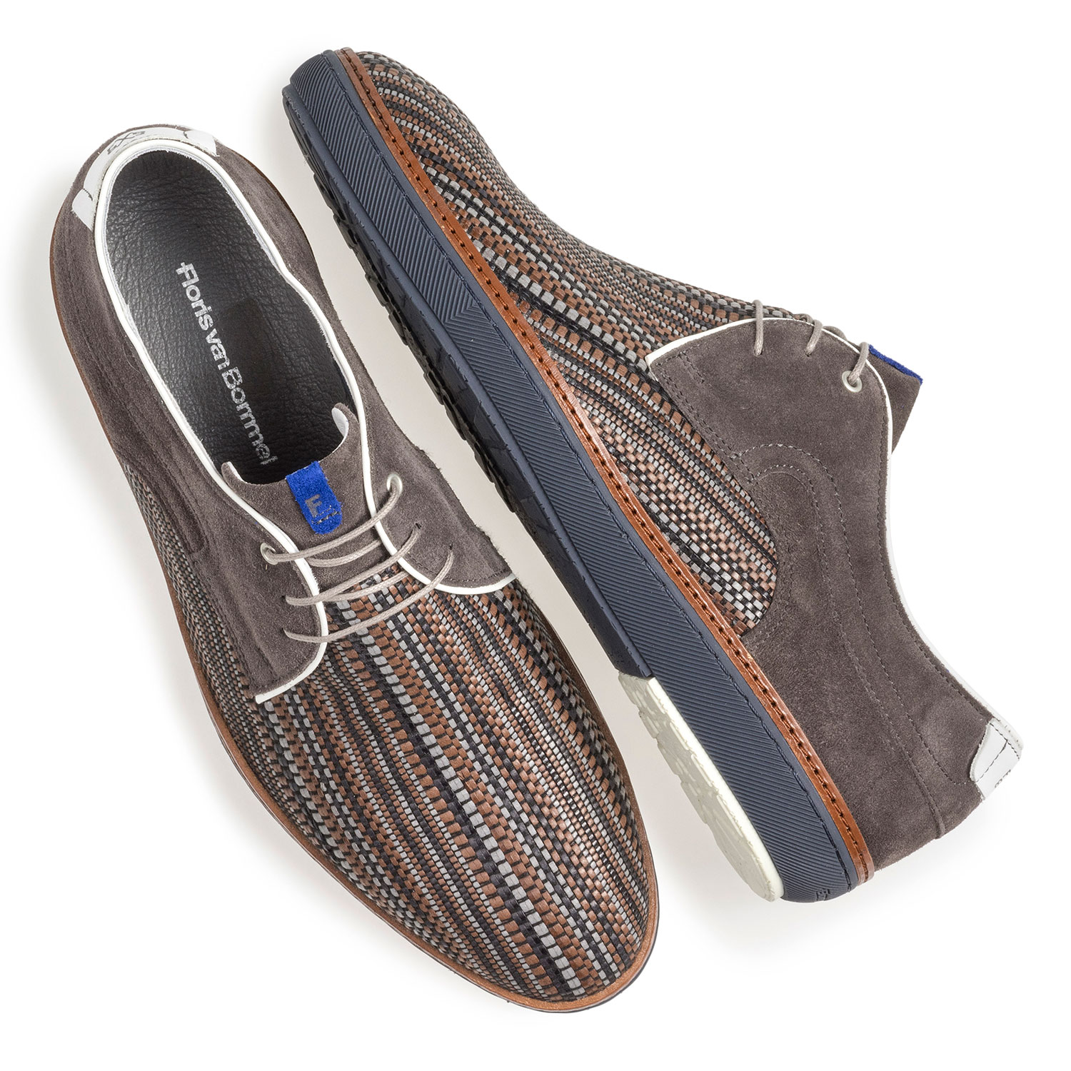 14020/35 - Grey lace shoe with brown print 14020/35 - Grey lace shoe with brown print