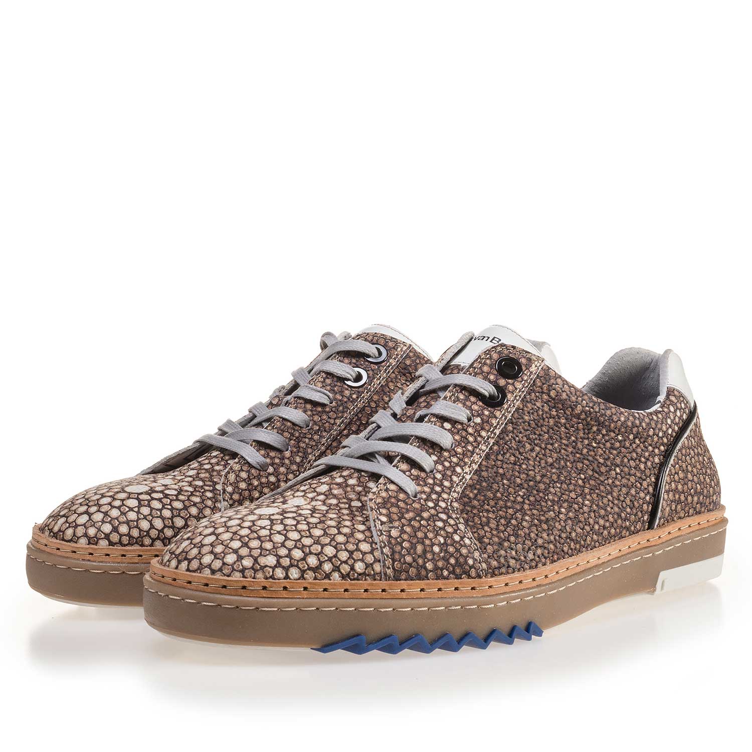 14057/03 - Brown, patterned leather sneaker 14057/03 - Brown, patterned leather sneaker