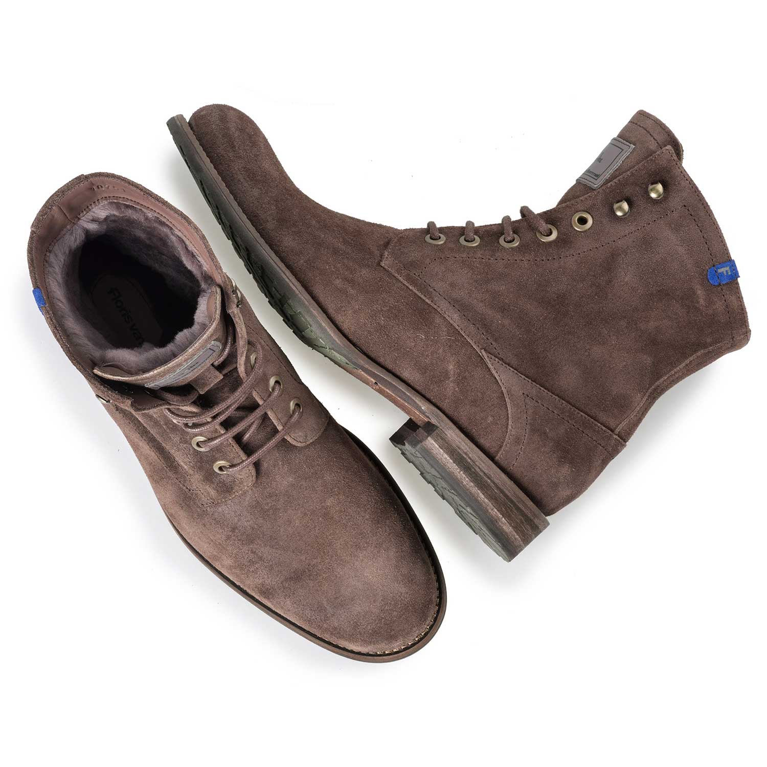 10751/13 - Dark brown suede leather lace boot 10751/13 - Dark brown suede leather lace boot