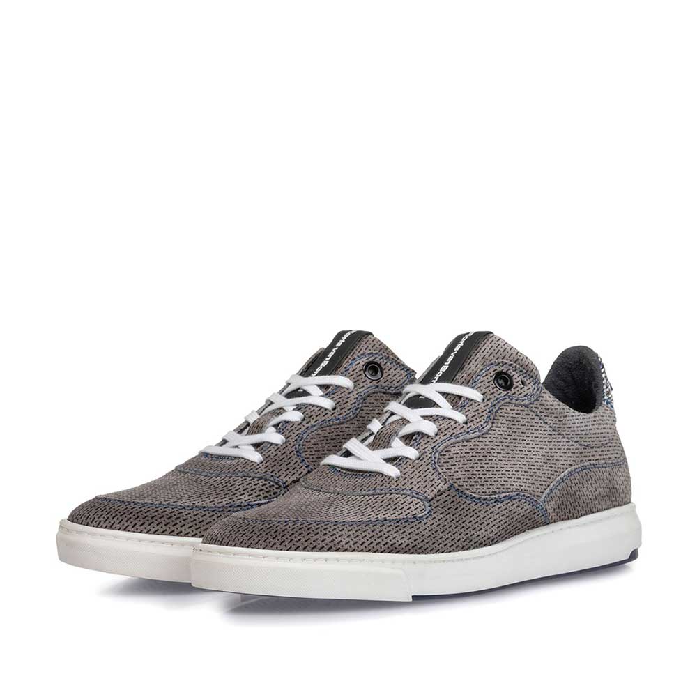 16321/02 - Sneaker geprint suède grijs 16321/02 - Sneaker geprint suède grijs