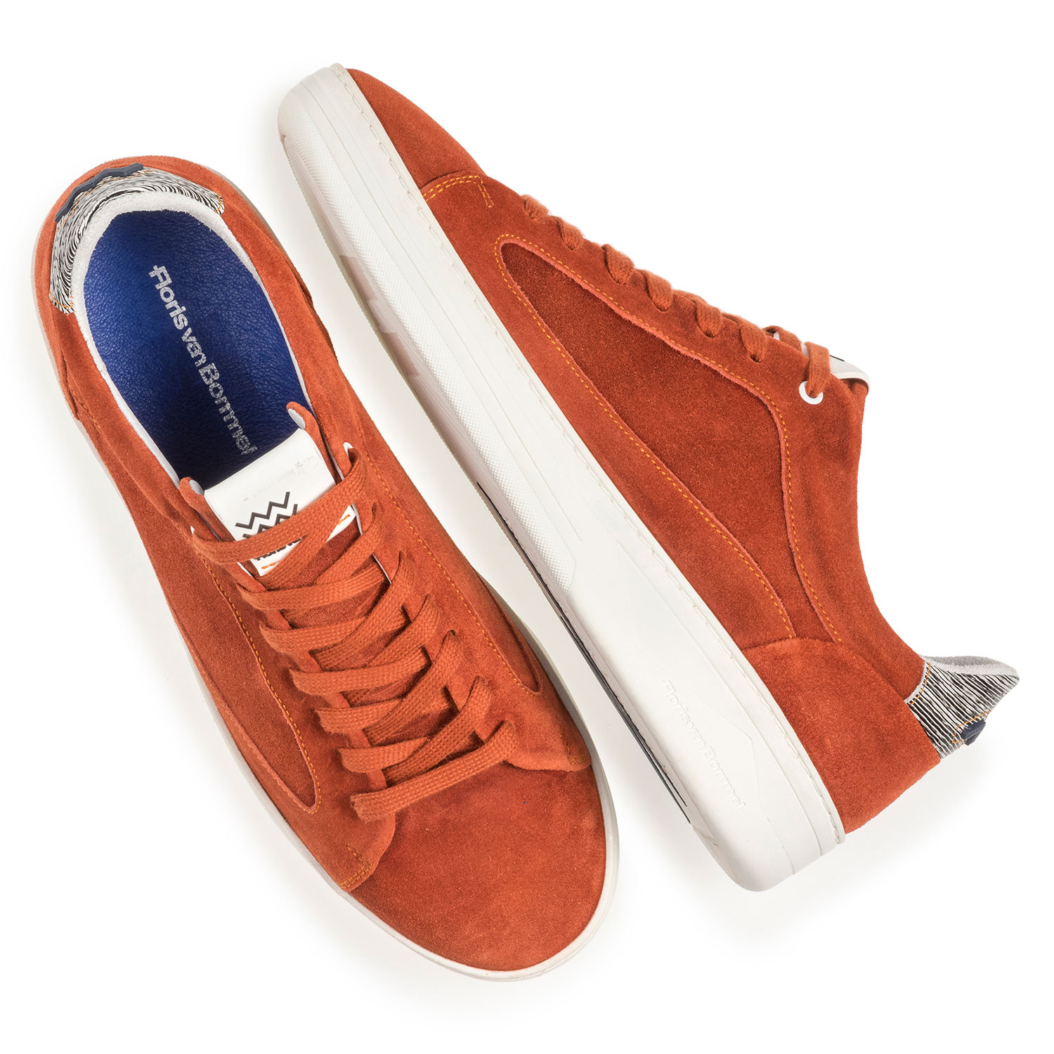 13265/03 - Oranje/rode suède sneaker 13265/03 - Oranje/rode suède sneaker