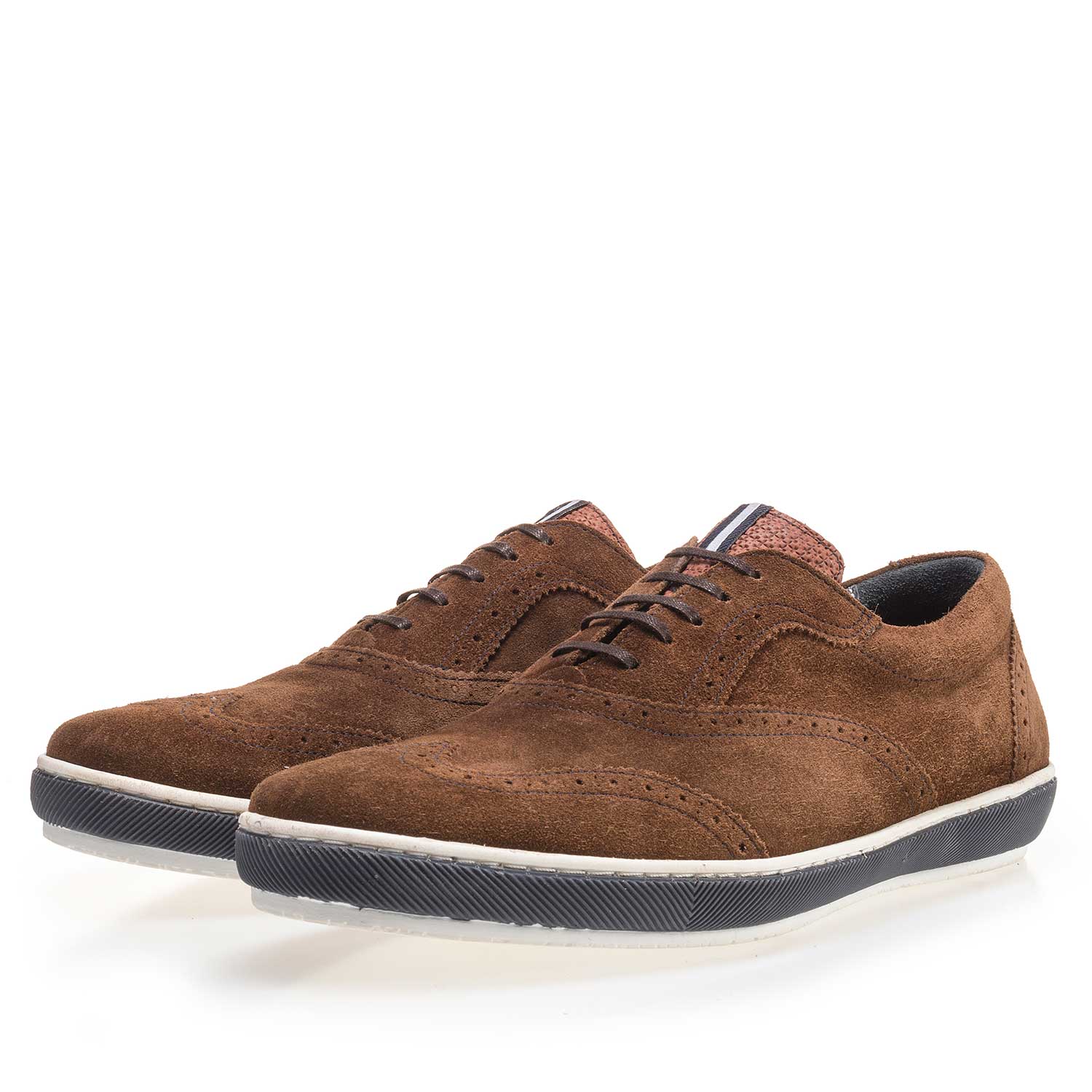 19036/40 - Bruine suède brogue sneaker 19036/40 - Bruine suède brogue sneaker