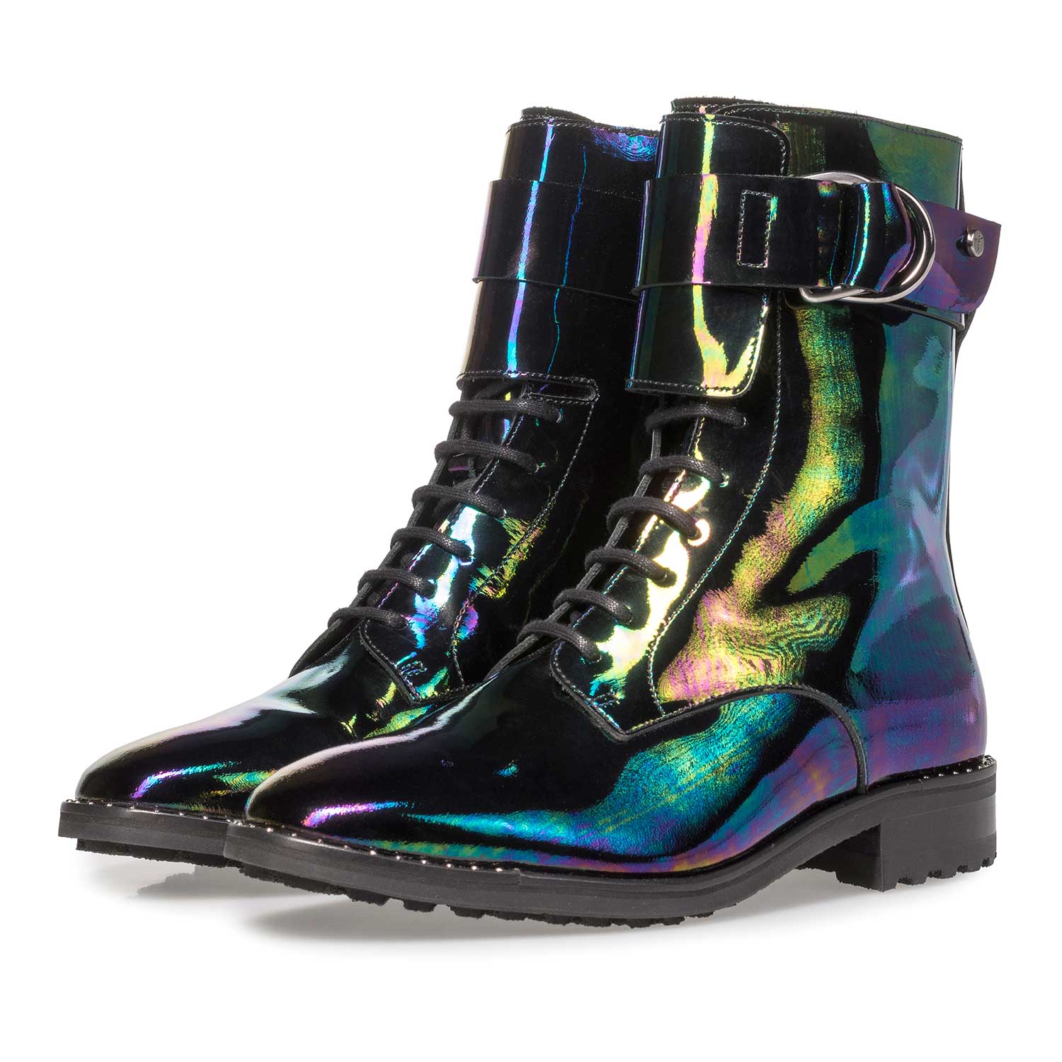 85711/00 - Multi-color veterboot van lakleer 85711/00 - Multi-color veterboot van lakleer