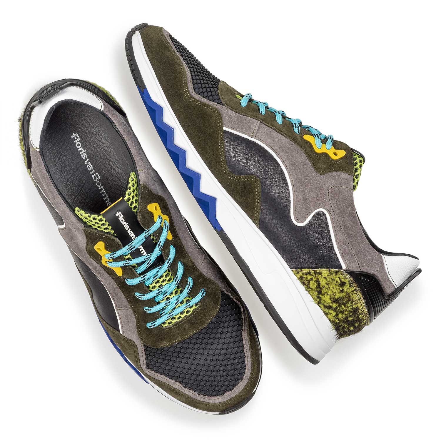 16092/08 - Suède sneaker groen/geel 16092/08 - Suède sneaker groen/geel