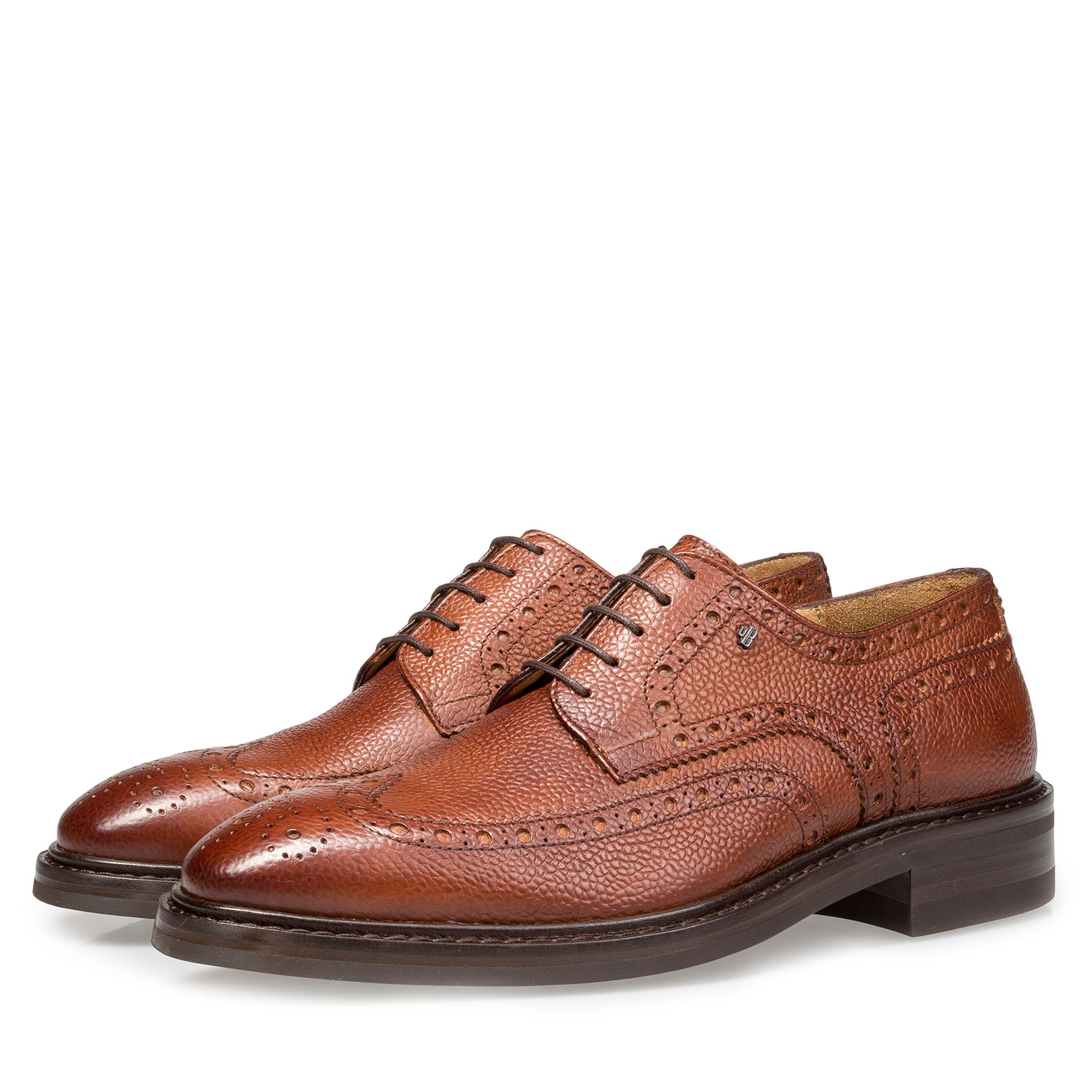17093/05 - Leren brogue veterschoen cognac 17093/05 - Leren brogue veterschoen cognac