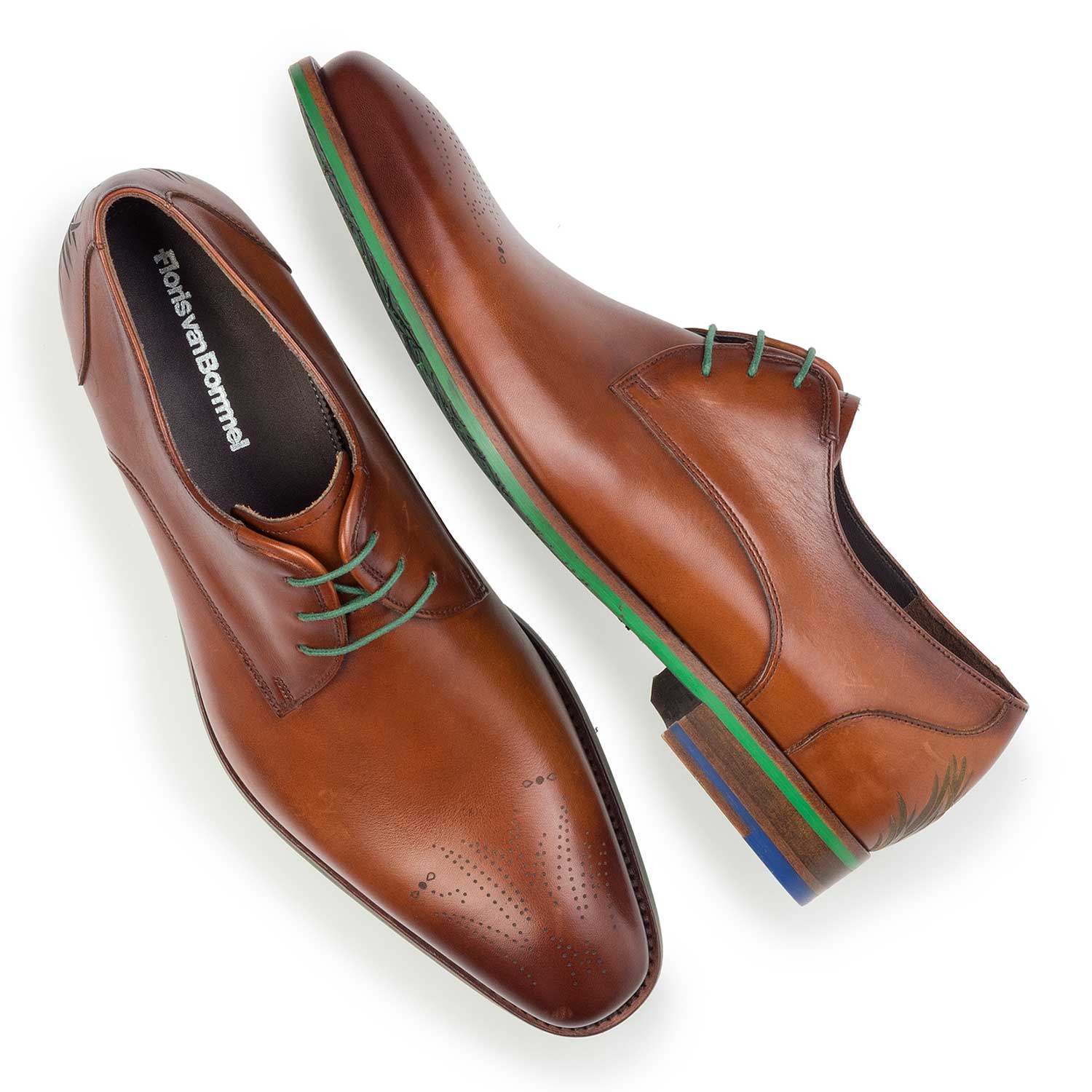 14193/02 - Dark cognac-coloured leather lace shoe 14193/02 - Dark cognac-coloured leather lace shoe