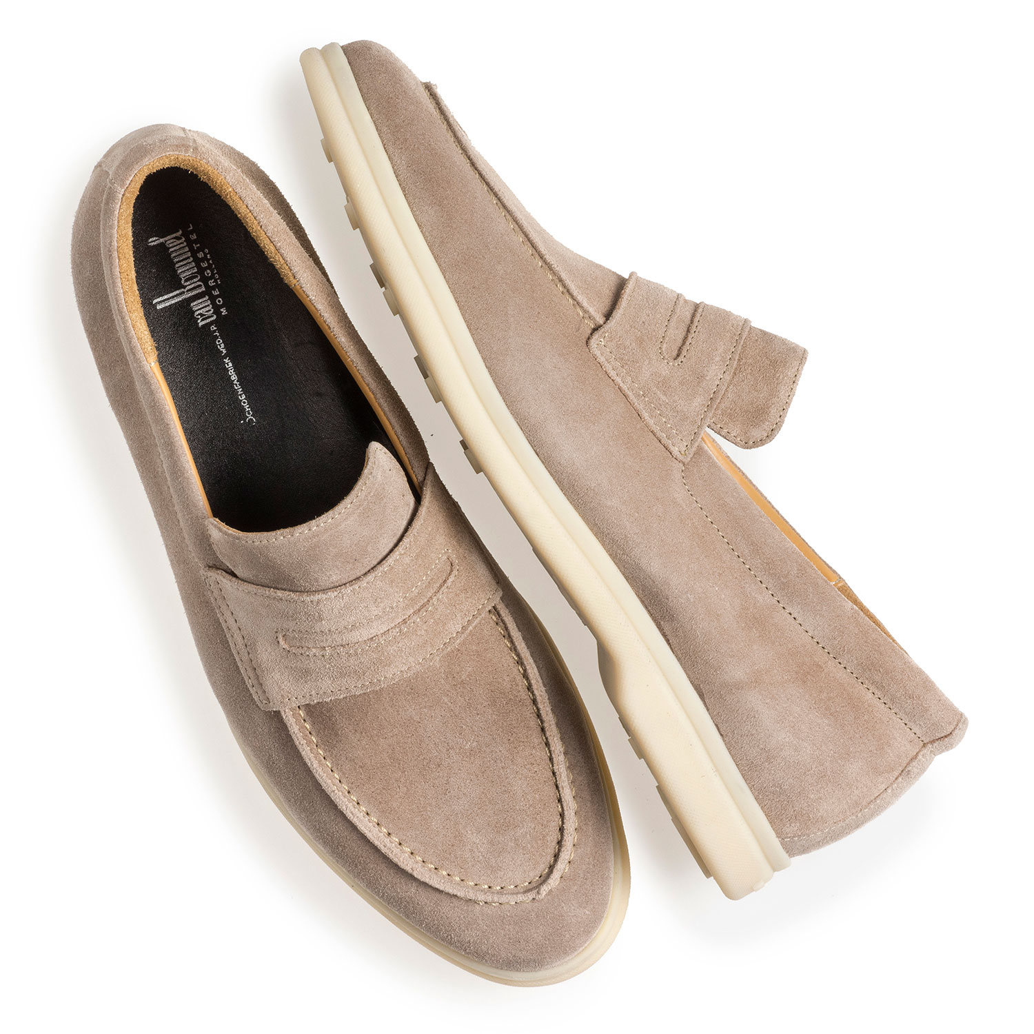 beige backless loafers