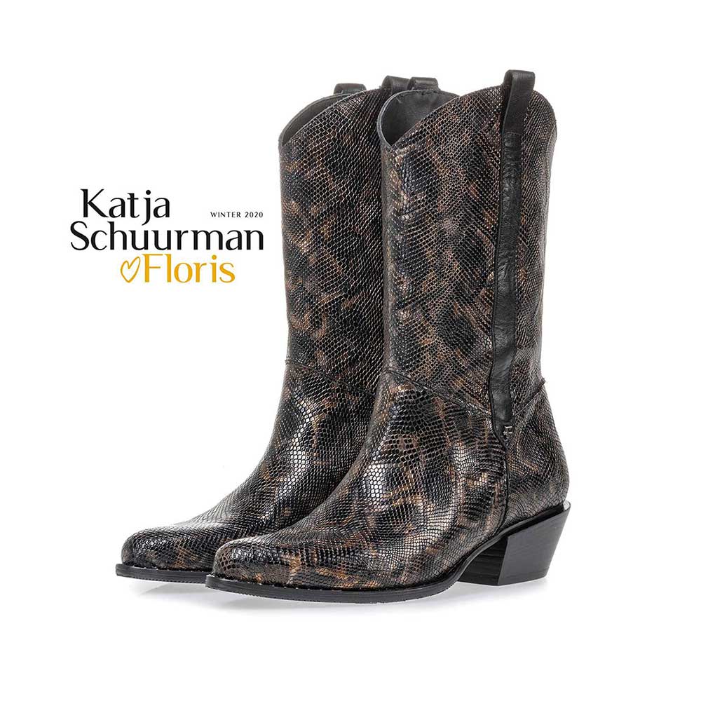 85669/00 - Western boot crocoprint koper 85669/00 - Western boot crocoprint koper