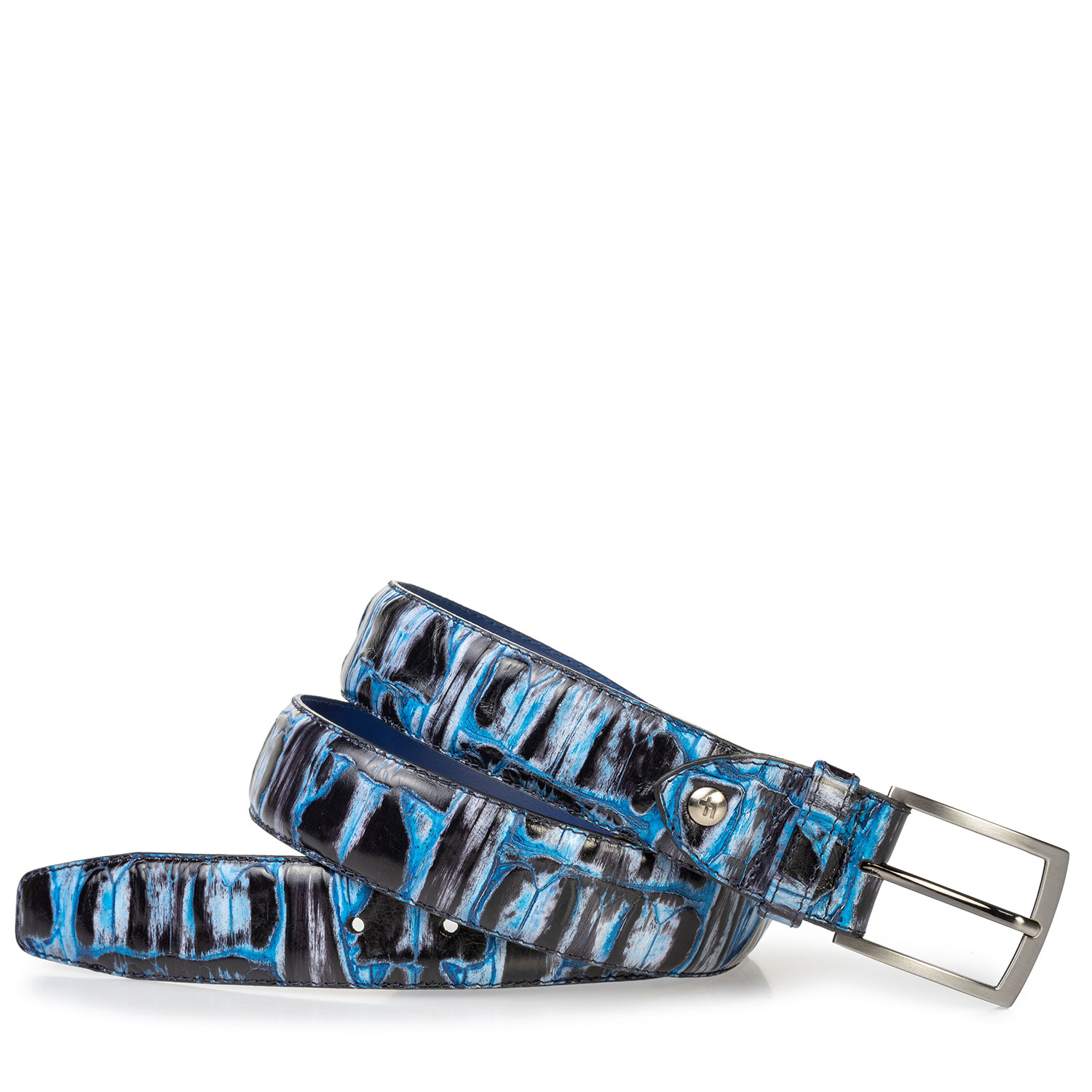 75203/29 - Riem crocoprint blauw 75203/29 - Riem crocoprint blauw