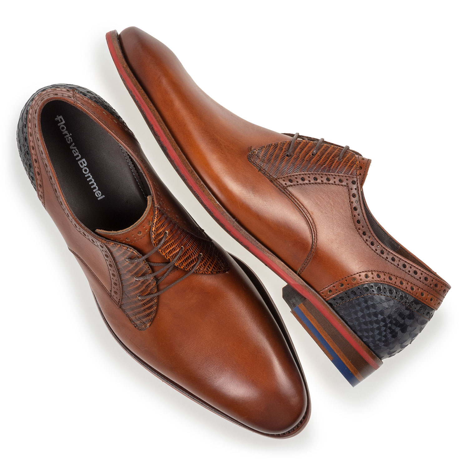 18107/39 - Veterschoen kalfsleer cognac 18107/39 - Veterschoen kalfsleer cognac