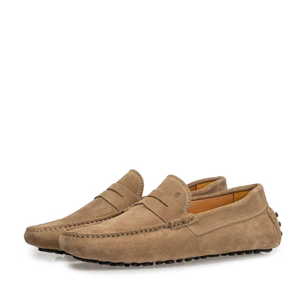 15100/02 - Suède mocassin taupe 15100/02 - Suède mocassin taupe