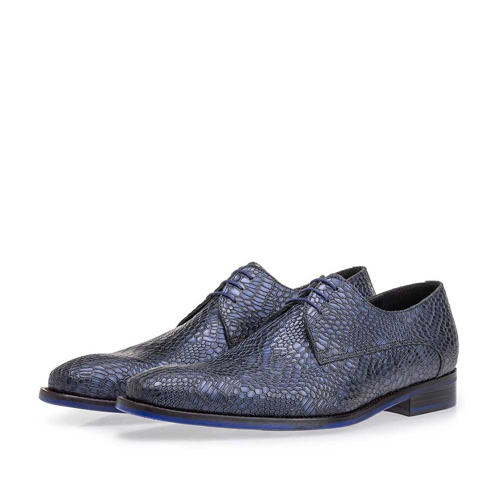 18159/28 - Veterschoen metallic blauw 18159/28 - Veterschoen metallic blauw