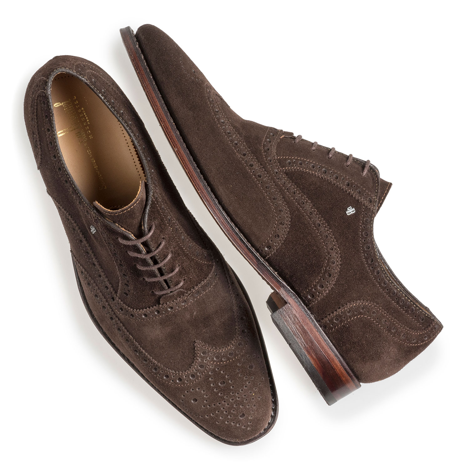 19125/02 - Donkerbruine suède brogue 19125/02 - Donkerbruine suède brogue