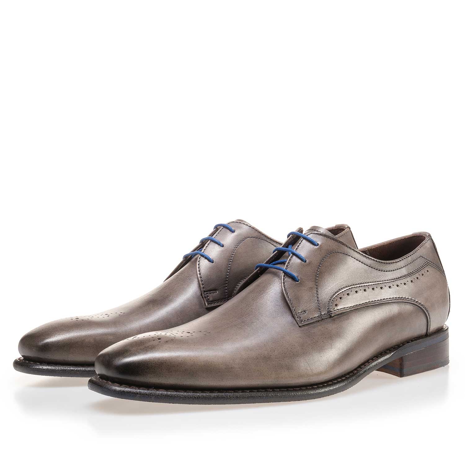 14182/02 - Taupe-coloured calf's leather lace shoe 14182/02 - Taupe-coloured calf's leather lace shoe