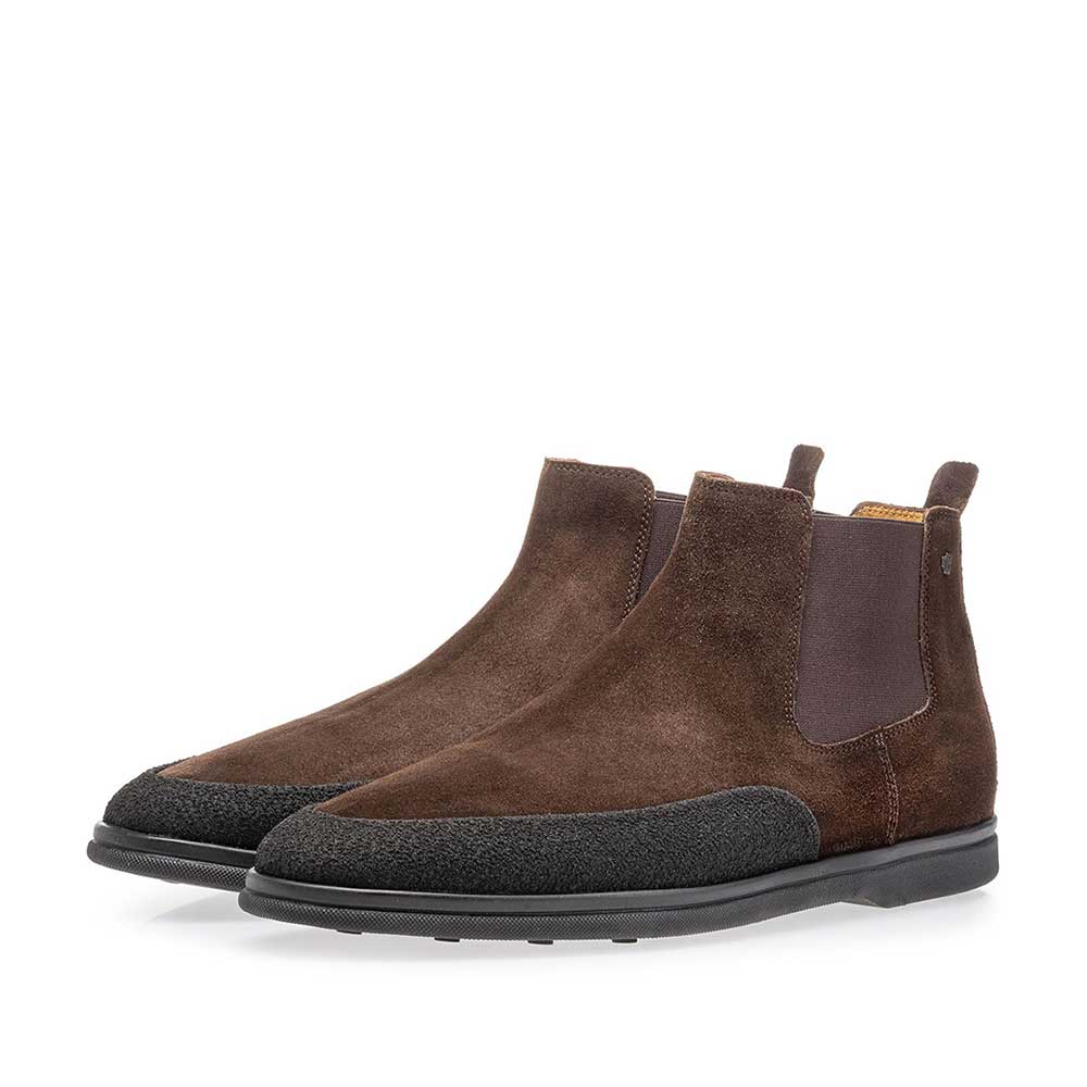 20206/08 - Suède chelsea boot donkerbruin 20206/08 - Suède chelsea boot donkerbruin