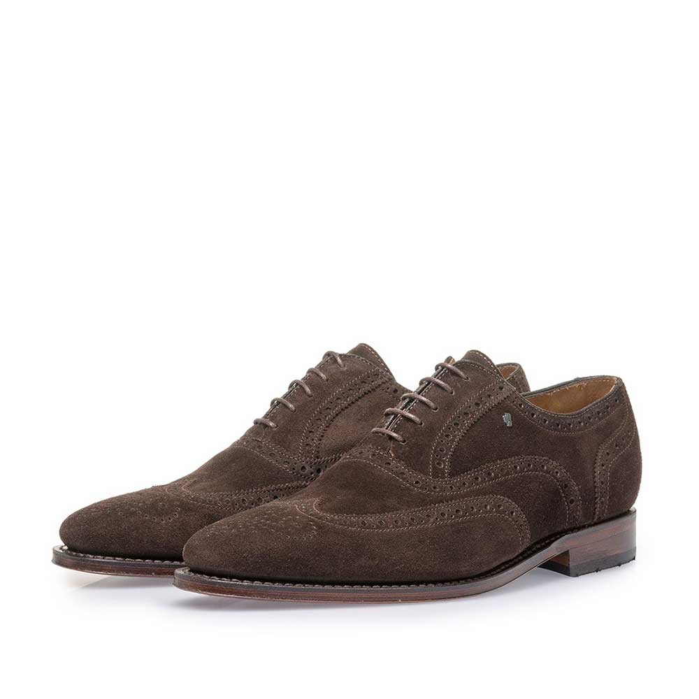 19125/02 - Donkerbruine suède brogue 19125/02 - Donkerbruine suède brogue
