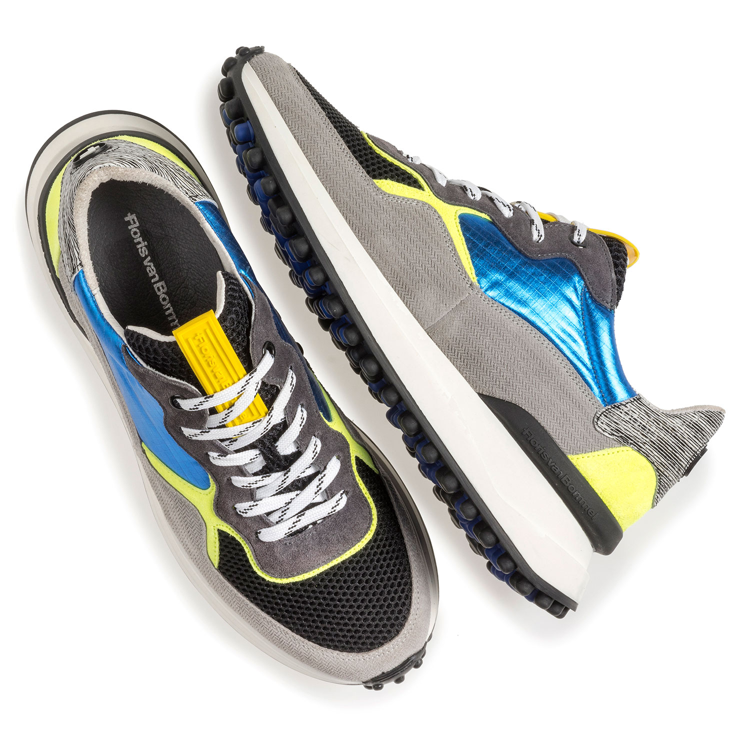 16301/18 - Multi-color sneaker met geel/blauwe details 16301/18 - Multi-color sneaker met geel/blauwe details