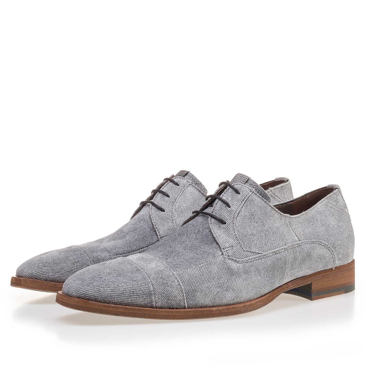14136/02 - Grey suede leather lace shoe 14136/02 - Grey suede leather lace shoe