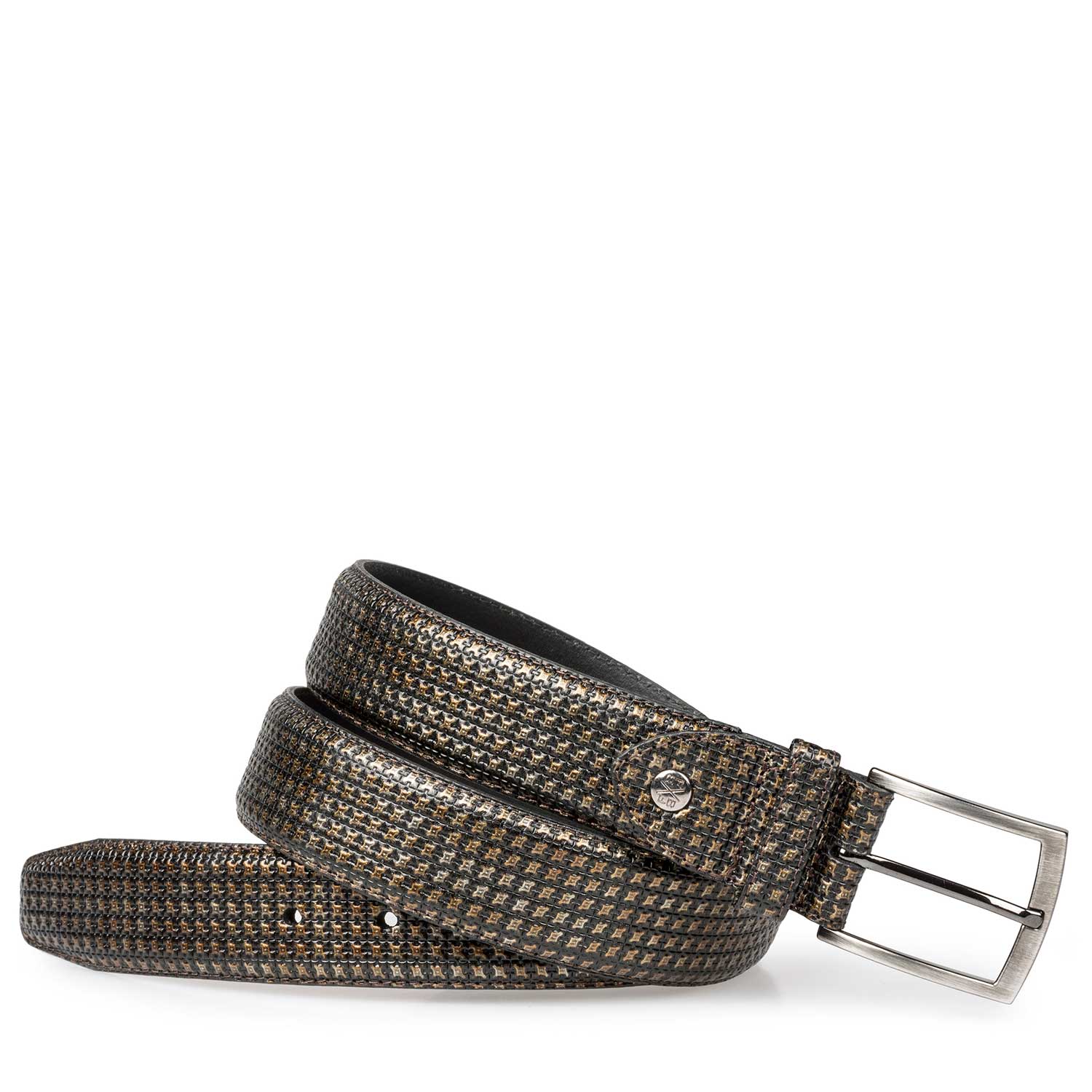 75190/25 - Bronze-coloured calf’s leather belt with structural pattern 75190/25 - Bronze-coloured calf’s leather belt with structural pattern