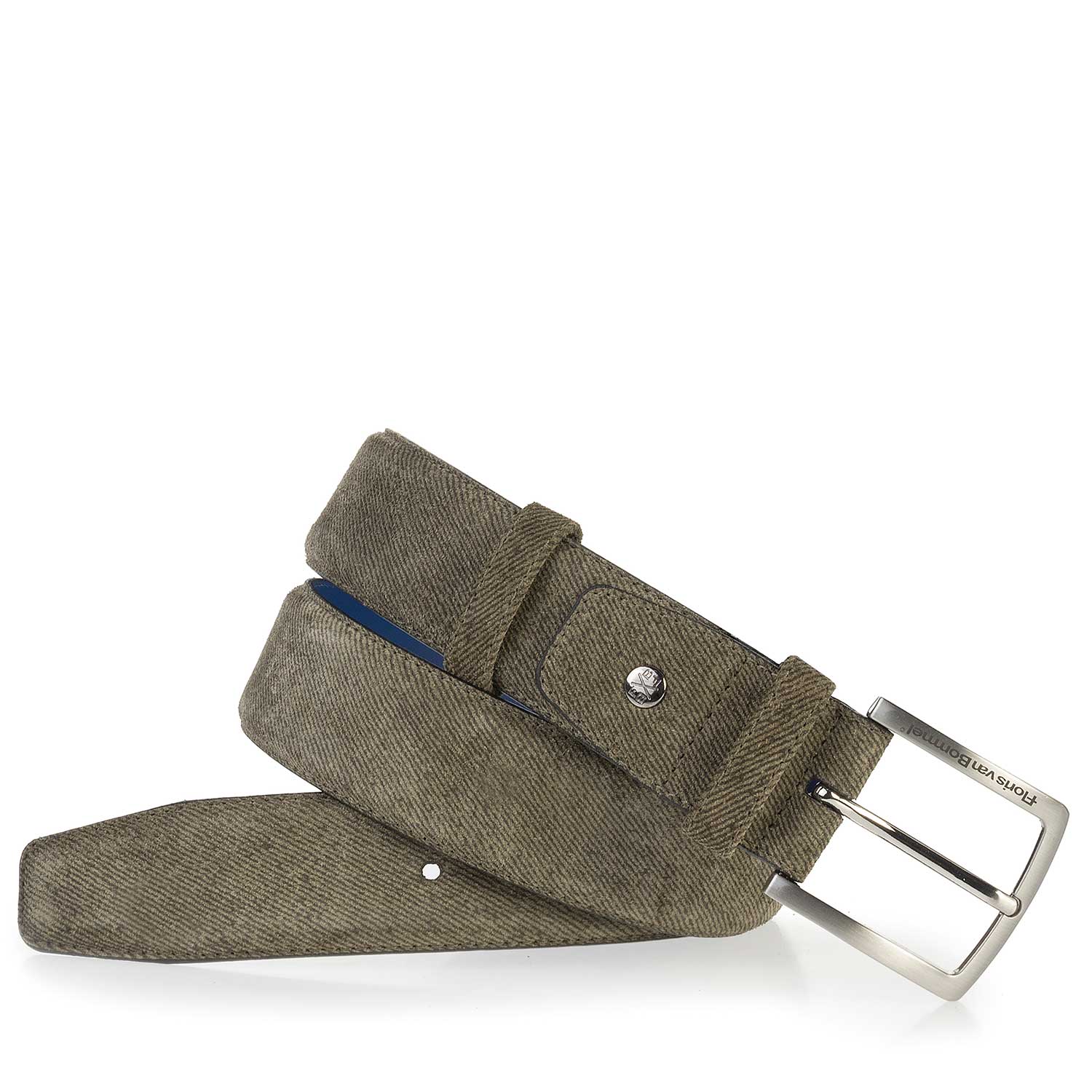 75181/12 - Groene riem van suède met denim structuur 75181/12 - Groene riem van suède met denim structuur