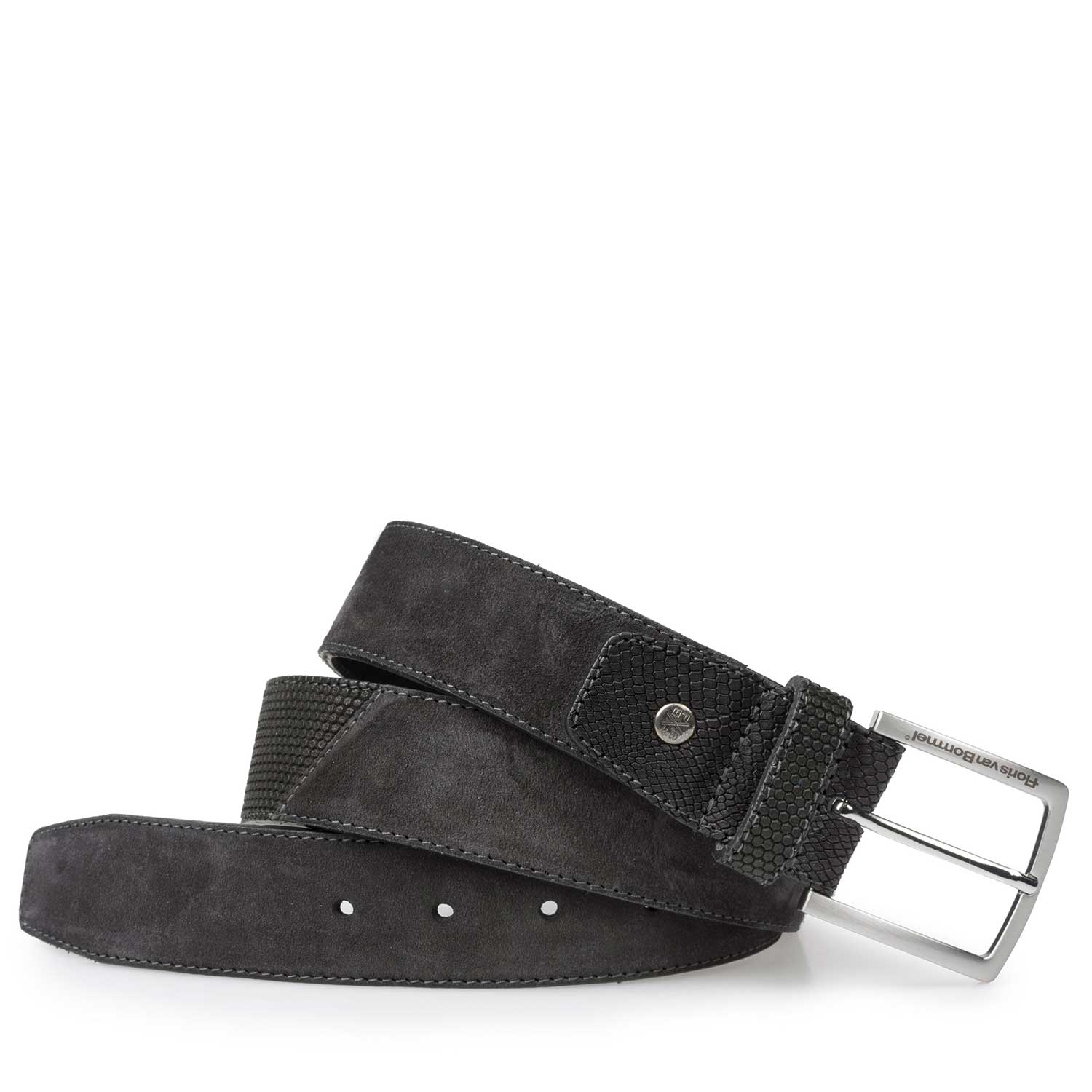 75161/16 - Antraciet kalfssuède riem 75161/16 - Antraciet kalfssuède riem