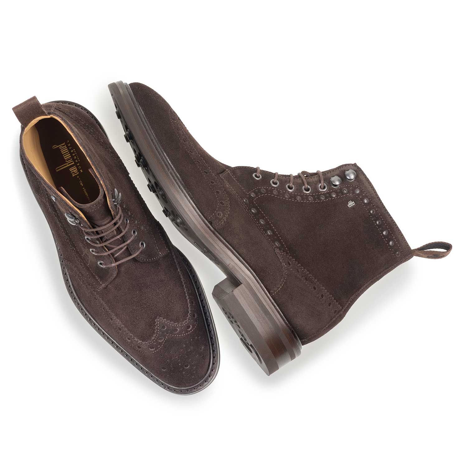 10165/00 - Bruine suède brogue veterboot 10165/00 - Bruine suède brogue veterboot