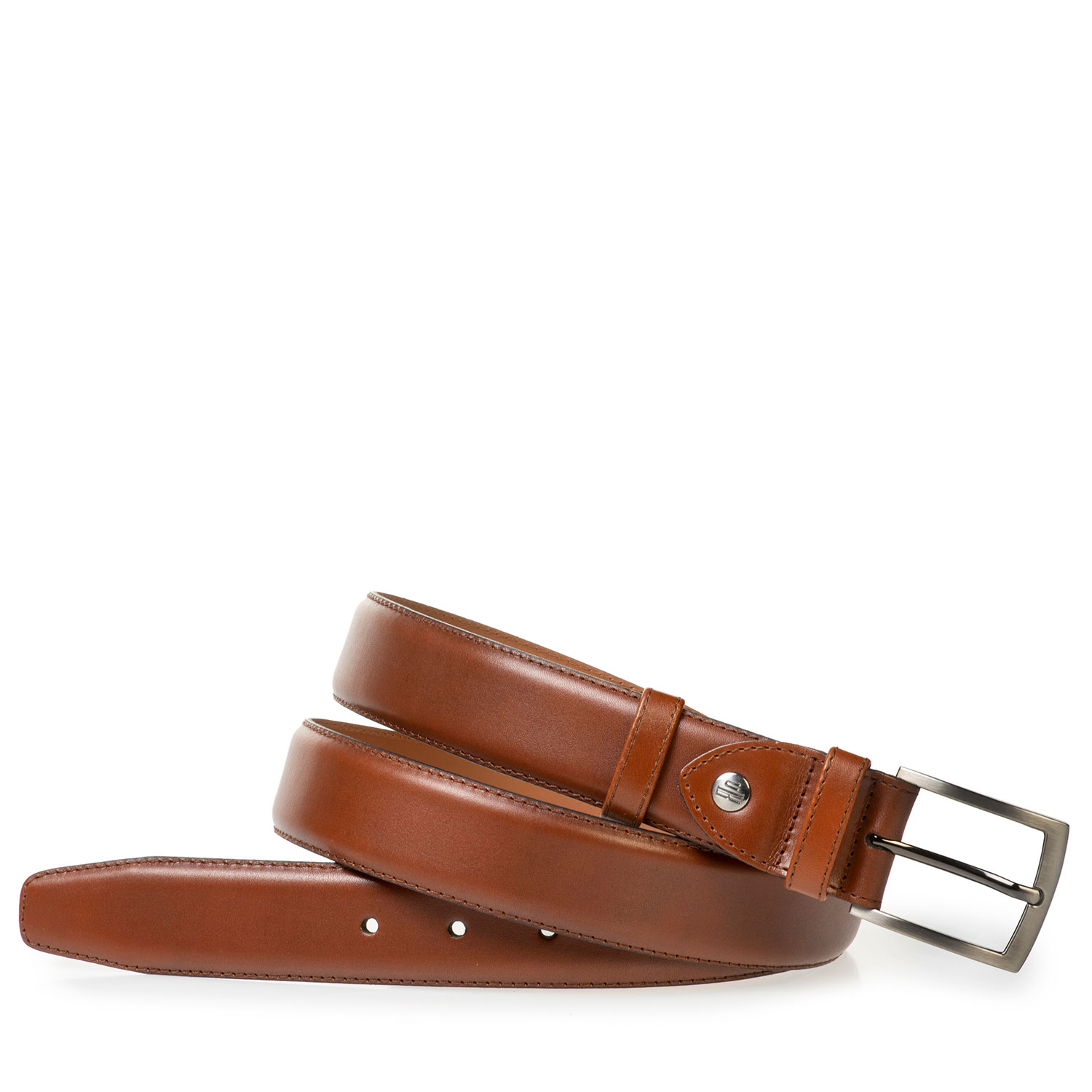 75524/02 - Dark cognac-coloured calf leather belt 75524/02 - Dark cognac-coloured calf leather belt