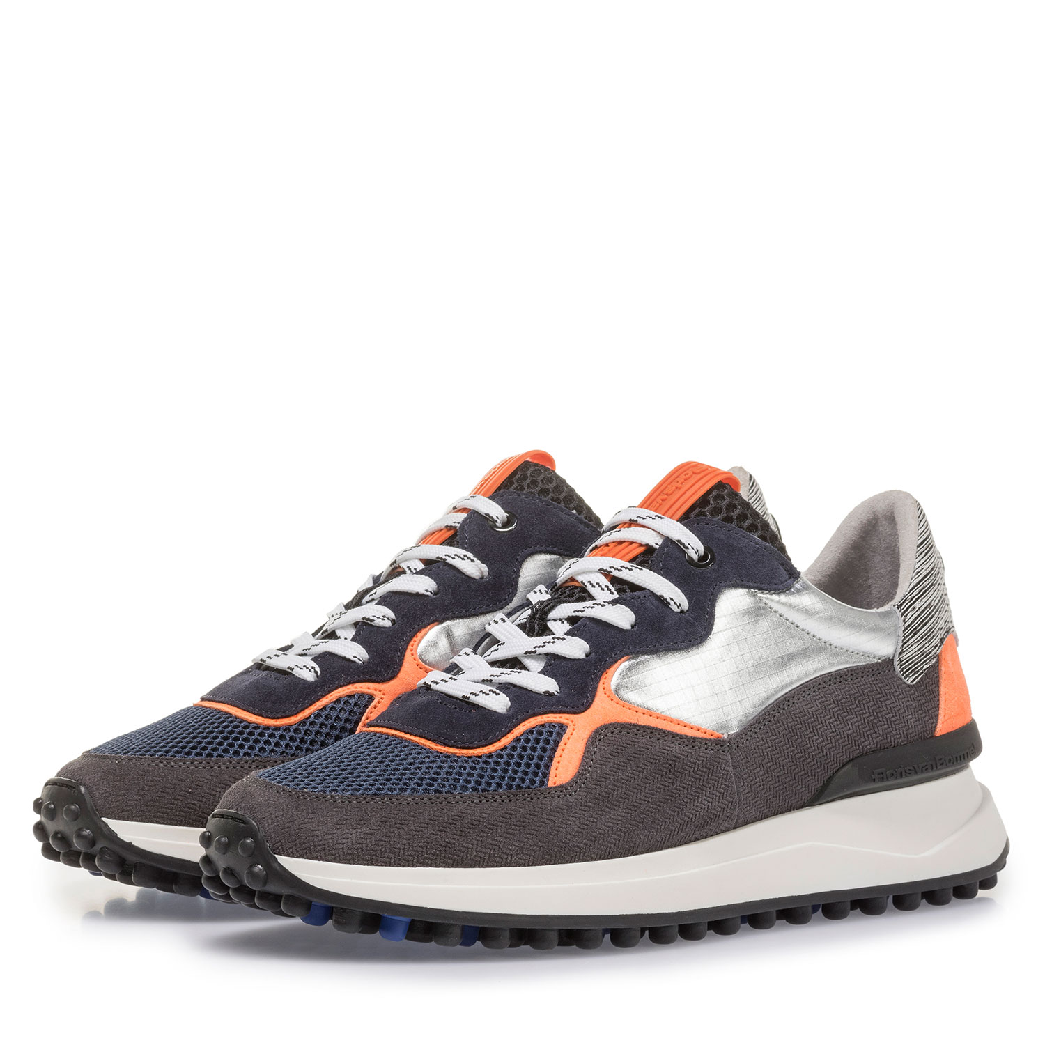16301/20 - Suède sneaker met oranje details 16301/20 - Suède sneaker met oranje details