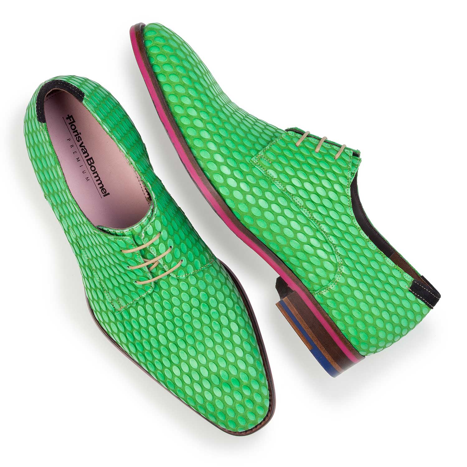 14157/00 - Premium green leather lace shoe 14157/00 - Premium green leather lace shoe