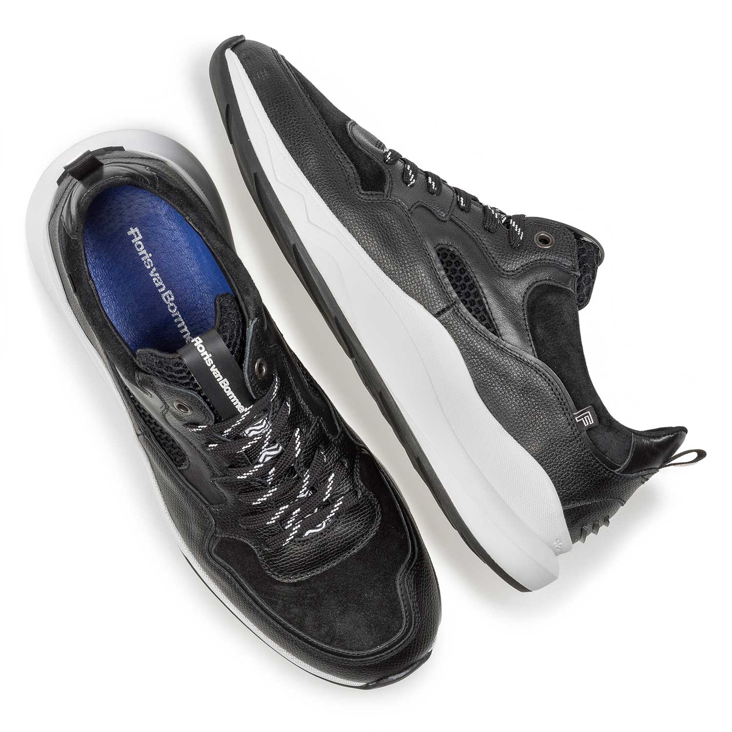 16269/00 - Black calf leather sneaker with fine texture 16269/00 - Black calf leather sneaker with fine texture