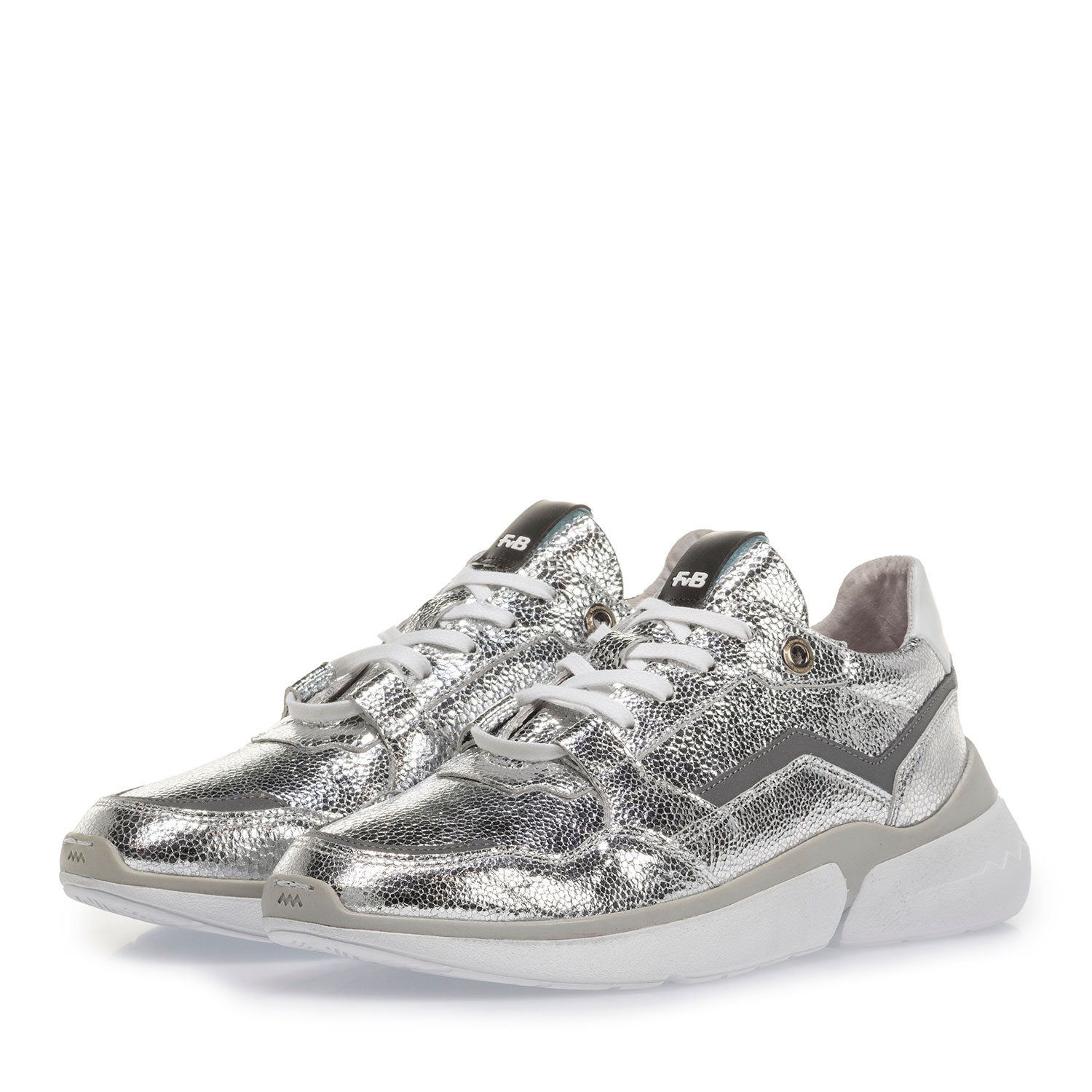 85291/16 - Silver sneaker with metallic print 85291/16 - Silver sneaker with metallic print