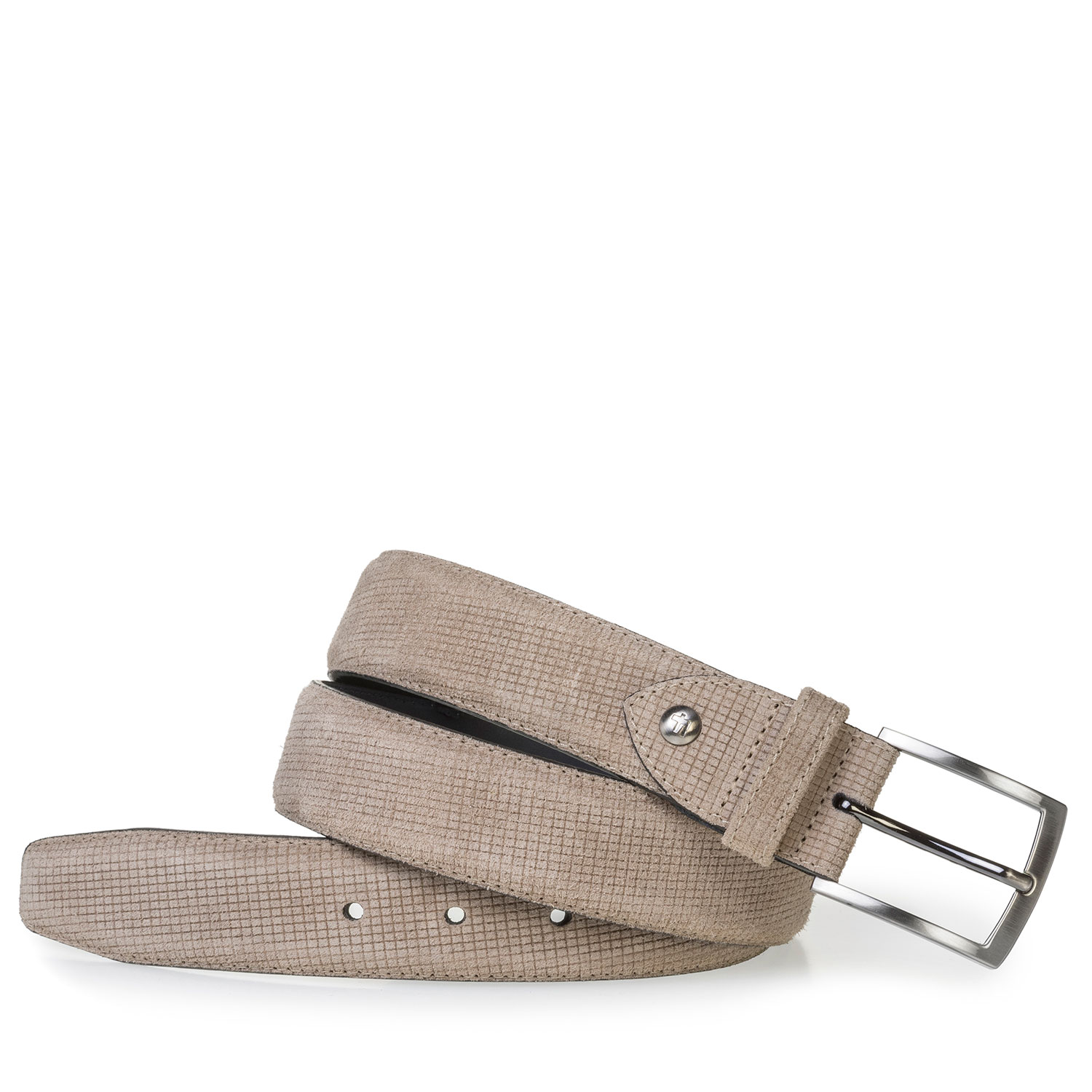 75201/97 - Beige suède riem met print 75201/97 - Beige suède riem met print