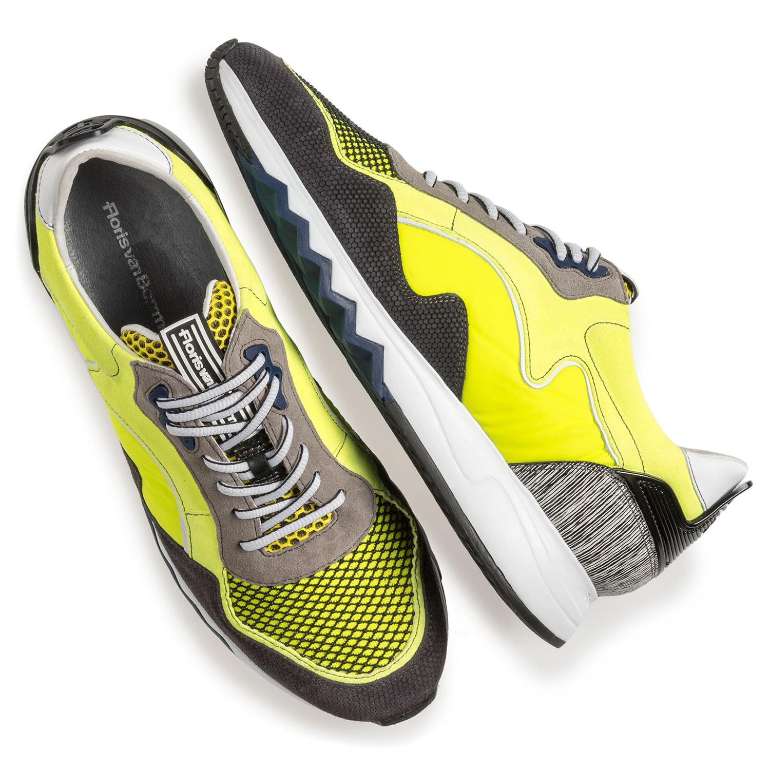 16092/15 - Fluroescent yellow suede leather sneaker 16092/15 - Fluroescent yellow suede leather sneaker