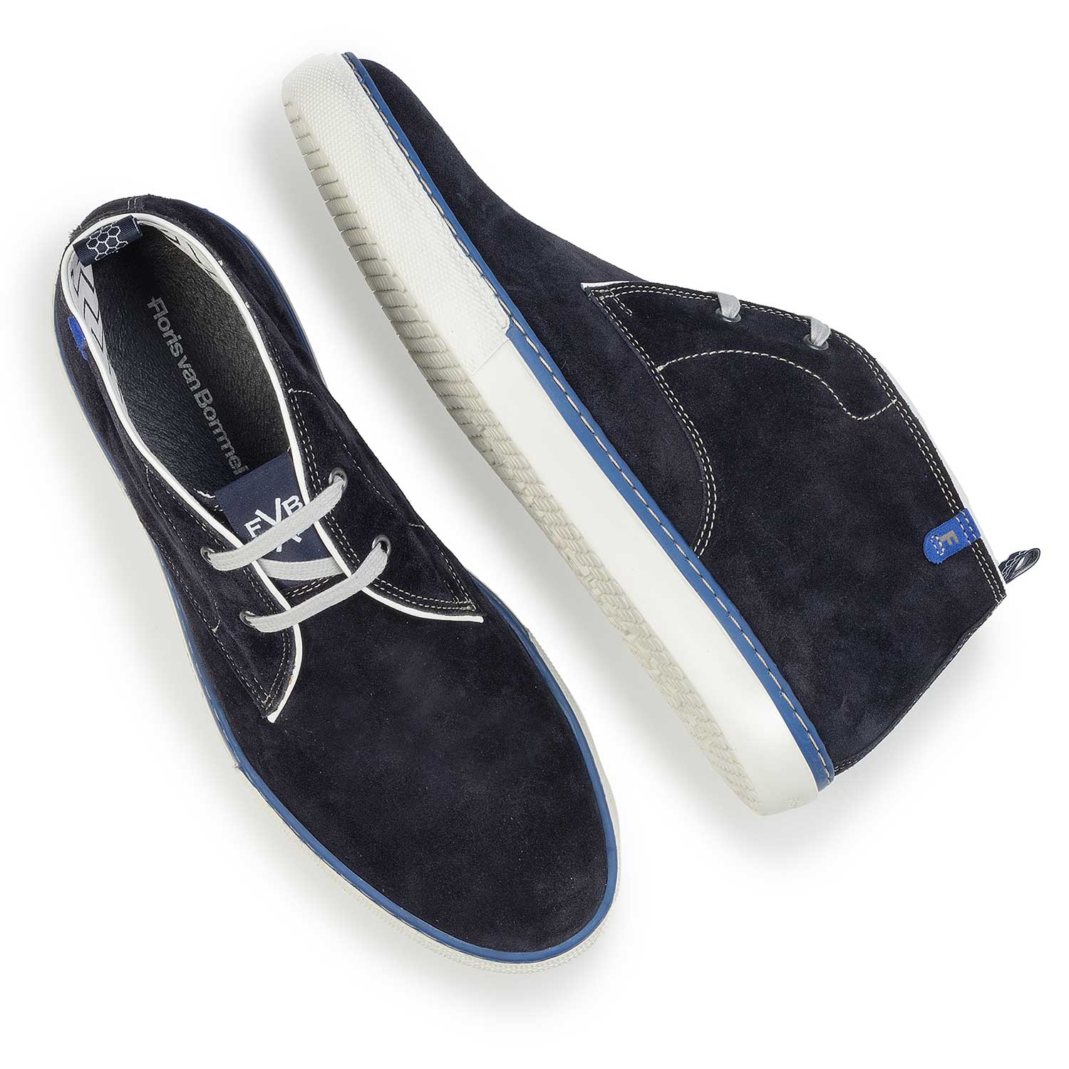 10024/00 - Dark blue suede leather lace boot 10024/00 - Dark blue suede leather lace boot