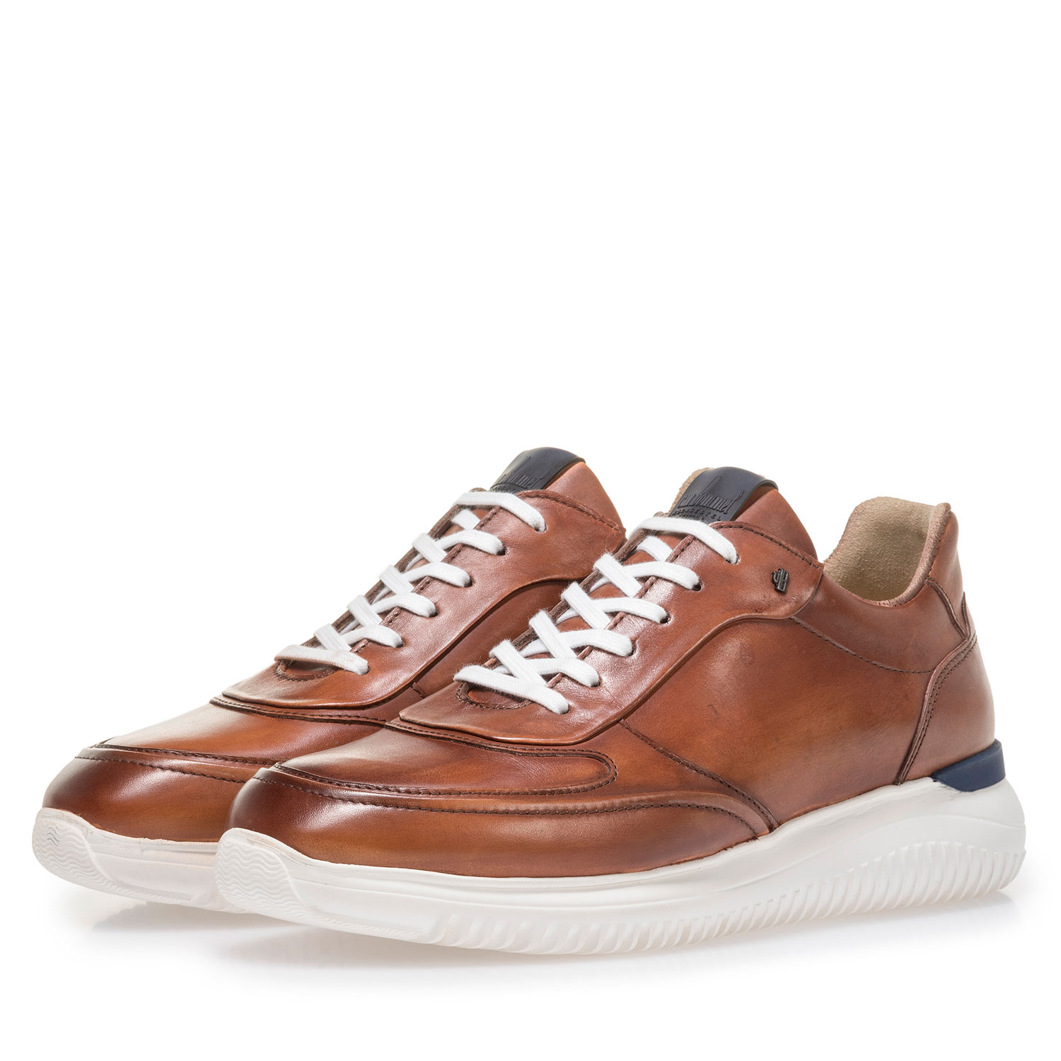 16306/05 - Kalfsleren sneaker donker cognac 16306/05 - Kalfsleren sneaker donker cognac