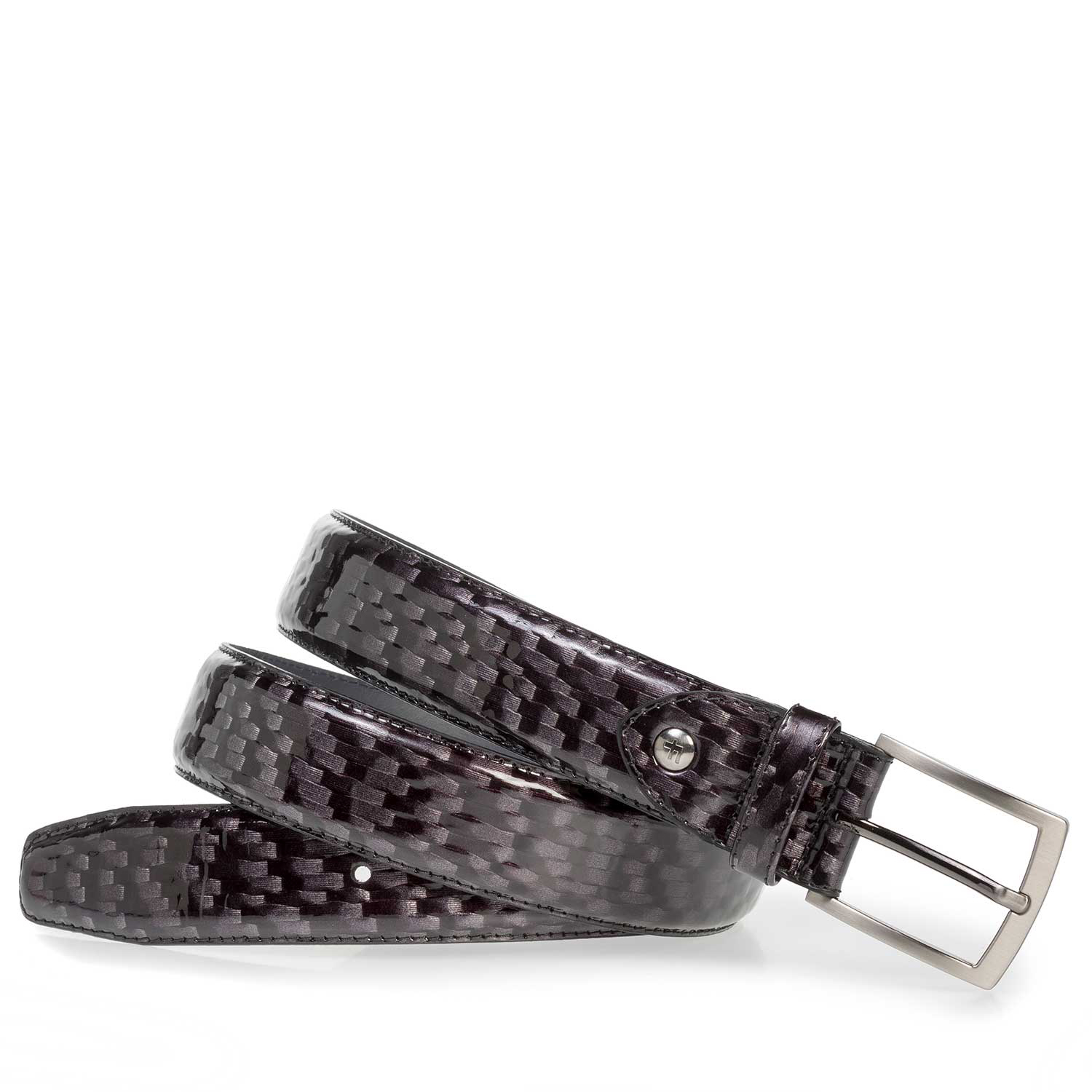 75201/41 - Premium grey printed patent leather belt 75201/41 - Premium grey printed patent leather belt