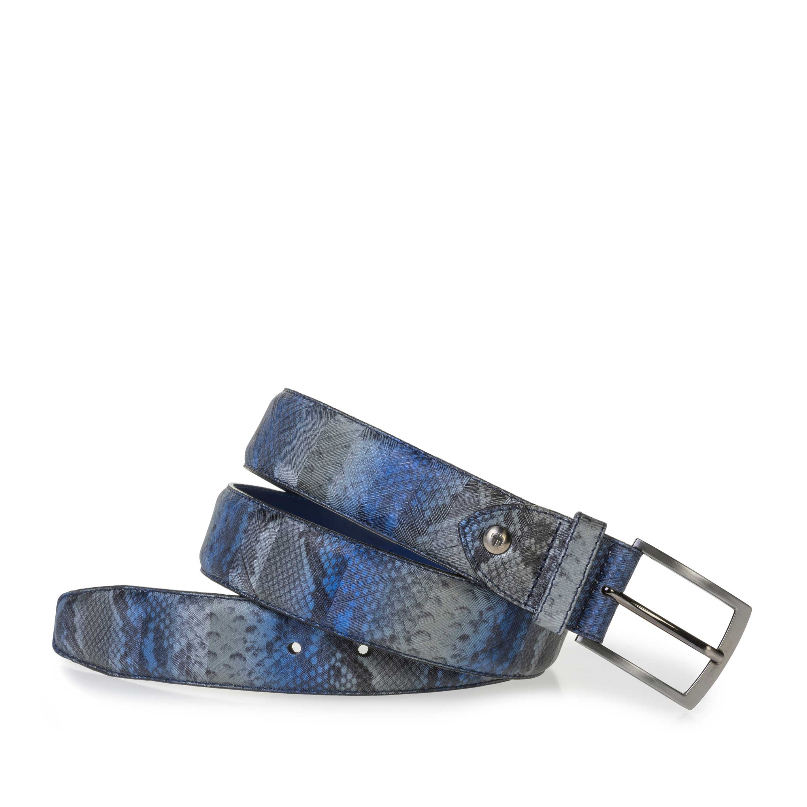 75201/88 - Blue belt with a snake print 75201/88 - Blue belt with a snake print