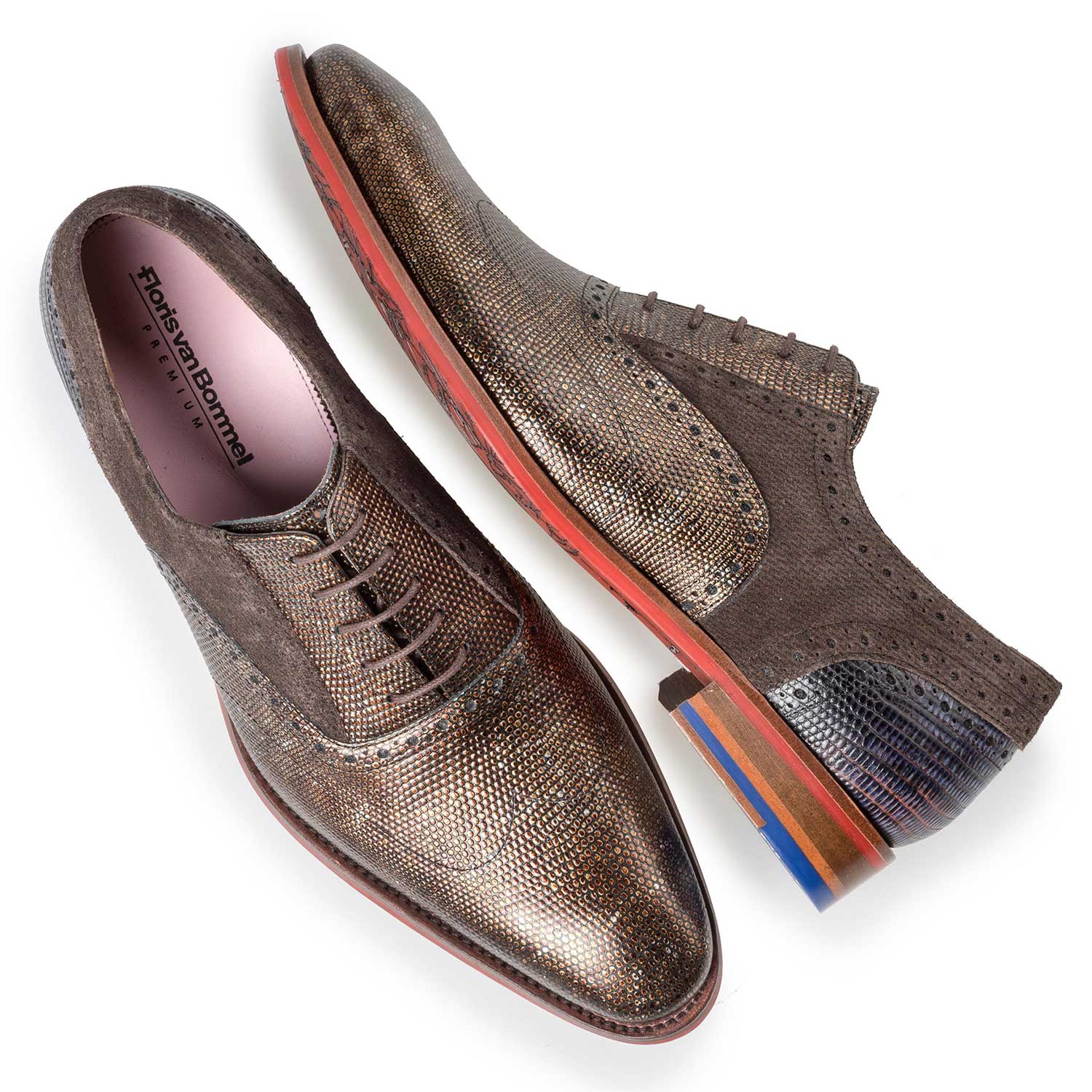 19117/00 - Premium bronskleurige leren veterschoen 19117/00 - Premium bronskleurige leren veterschoen