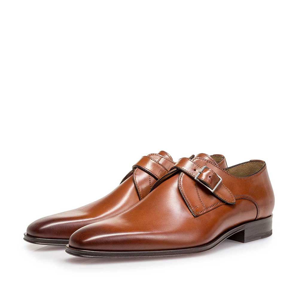 12099/00 - Cognac-coloured calf leather monk strap 12099/00 - Cognac-coloured calf leather monk strap